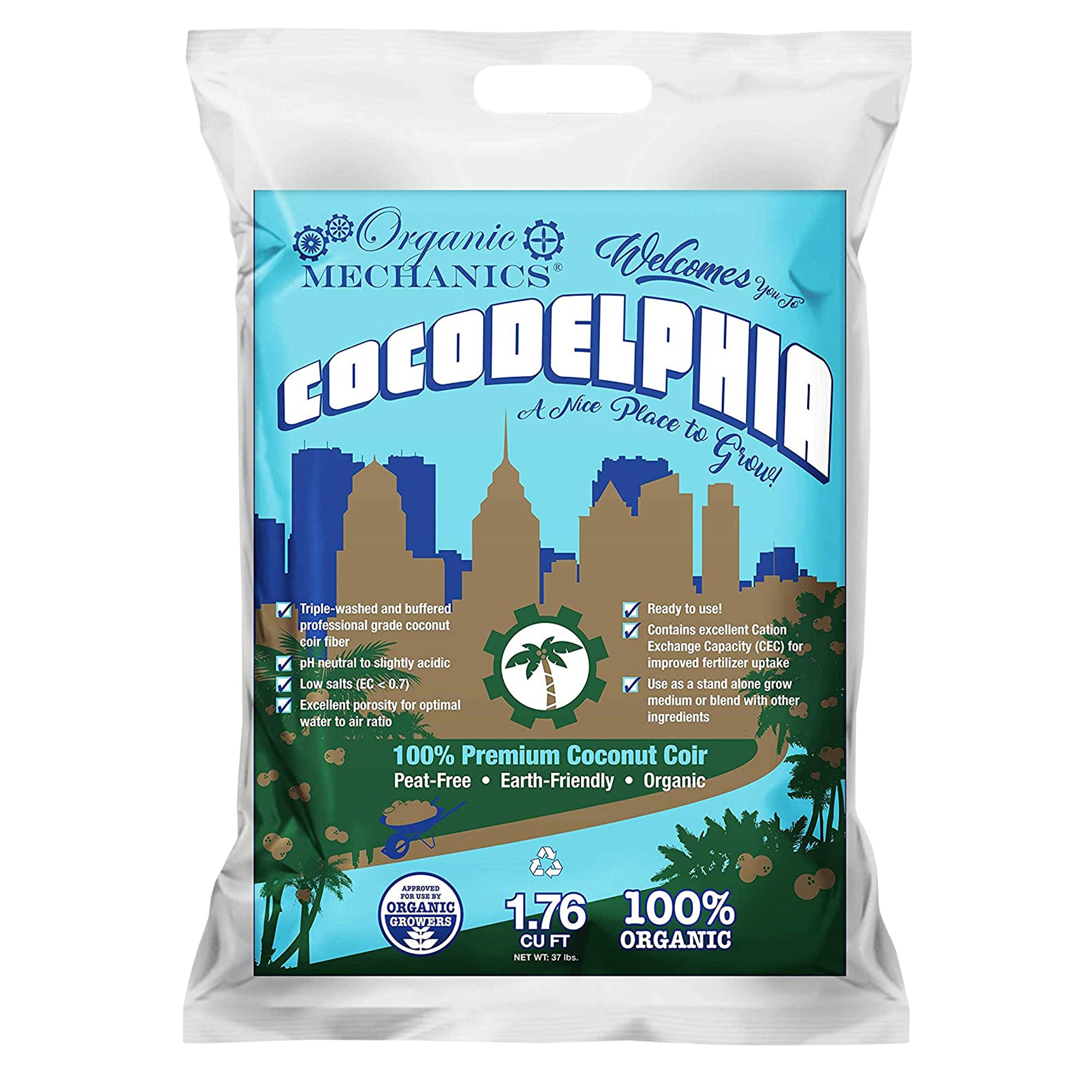 Organic Mechanics Premium Coconut Coir Cocodelphia Potting Soil, 1.8 cu ft