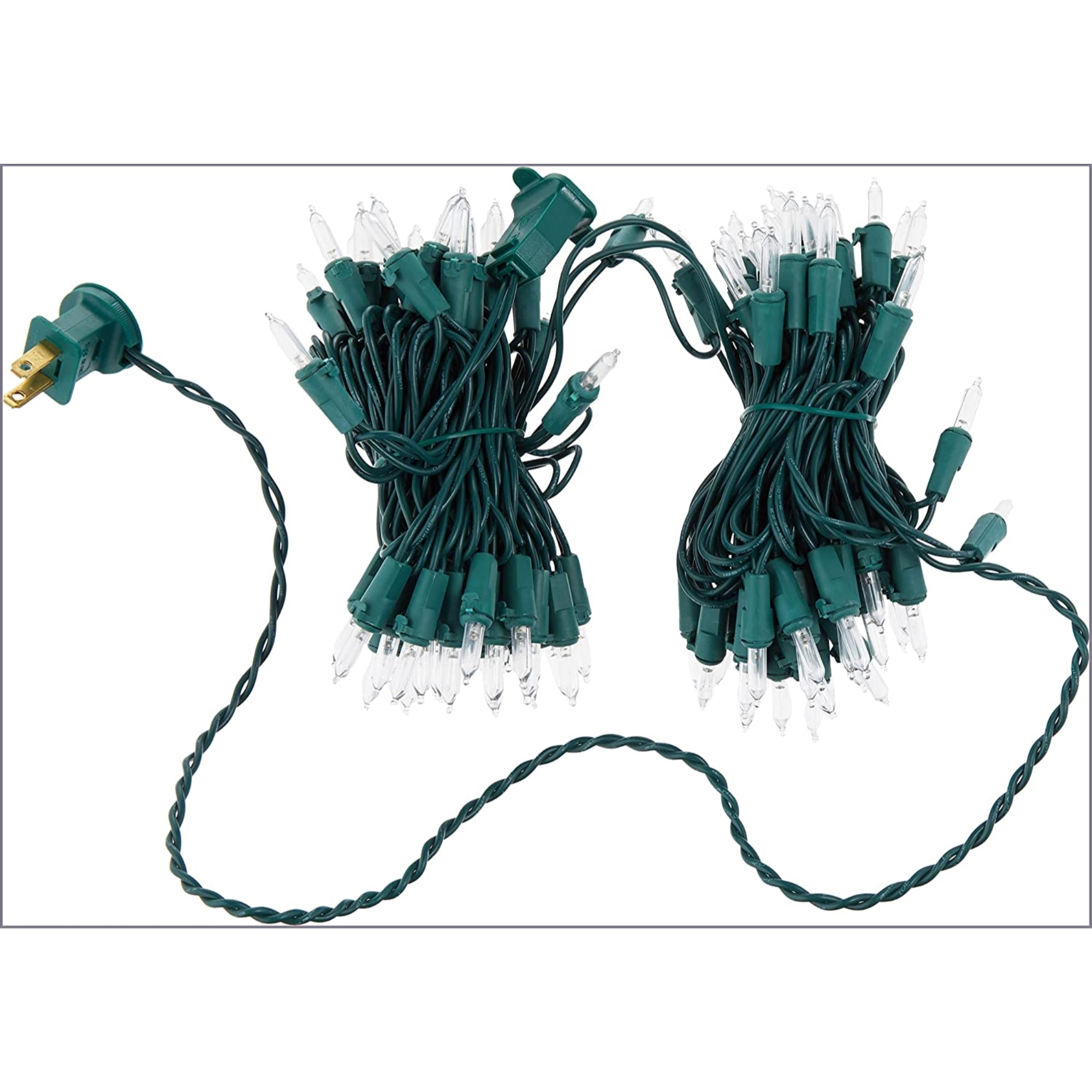 Sienna Indoor/Outdoor 100 M5 LED Mini Bulb String Lights, Warm White on Green Wire