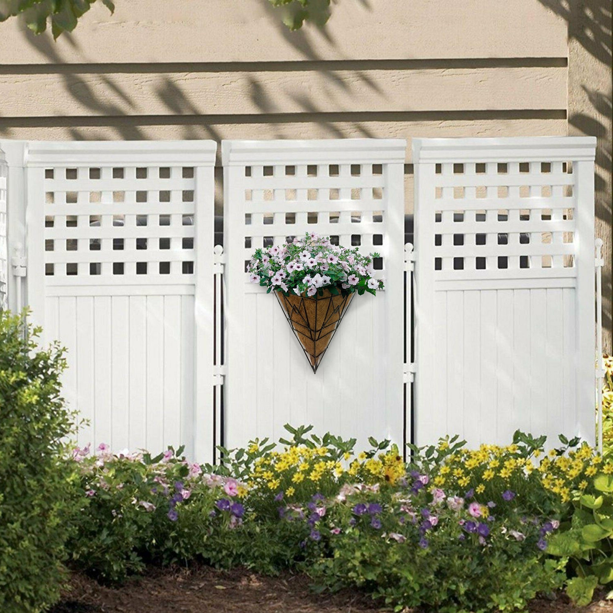 Gardener Select Triangle Coco Liner for Outdoor Wall Hanging Planters & Baskets - Fits Plaid Wall Planter, 12"