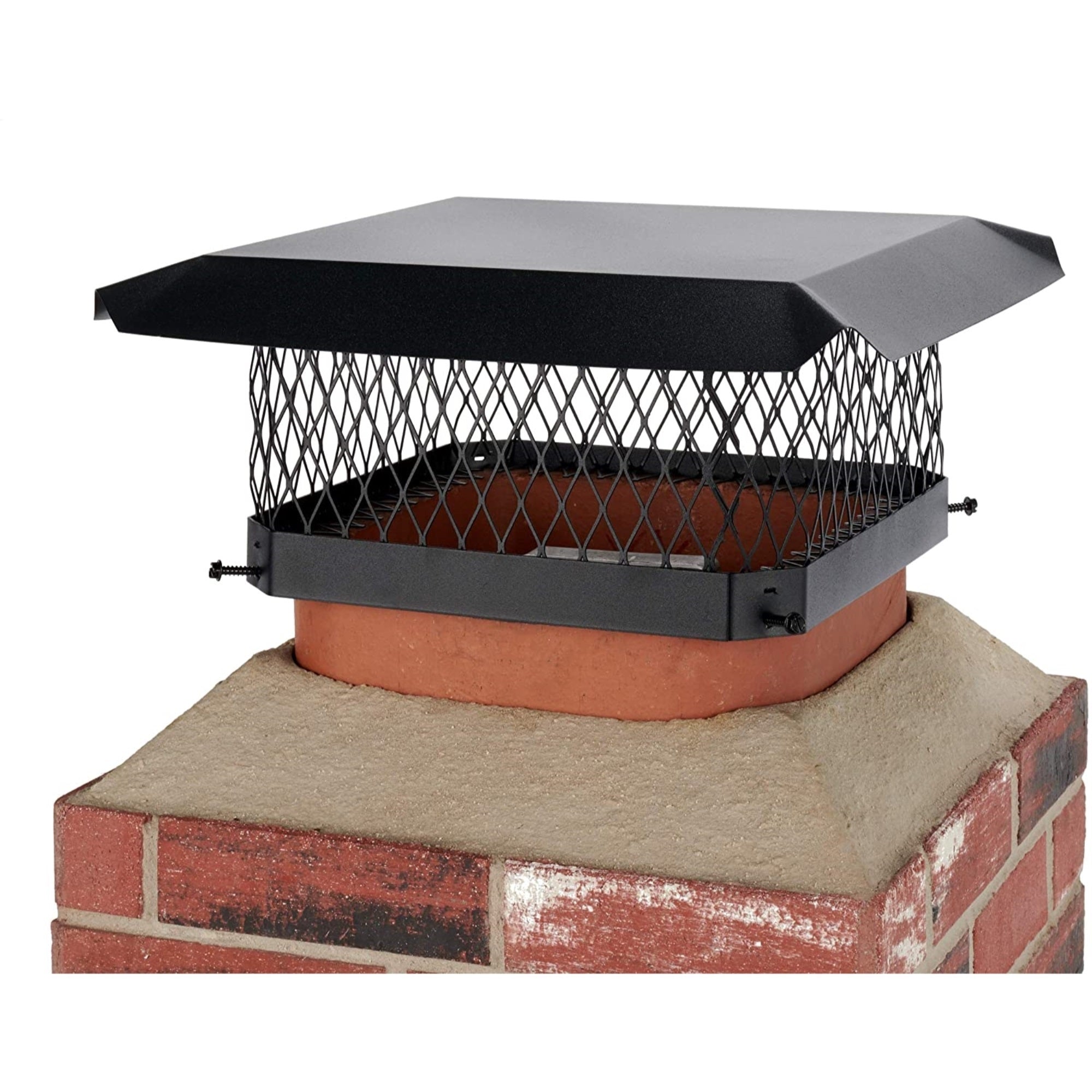 Black Steel Chimney Cap, 13” x 13” – Galvanized, Weather-Resistant Construction