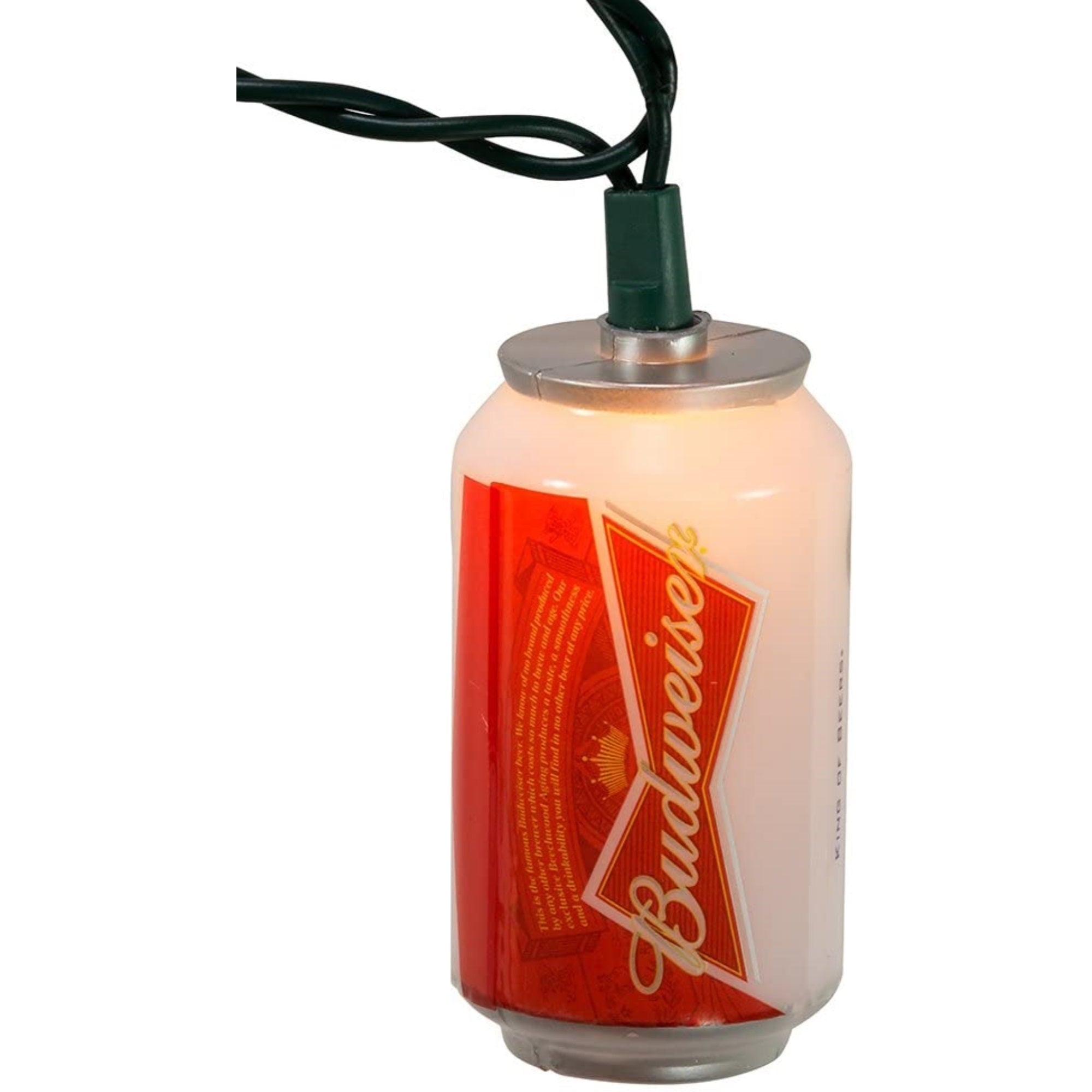 Kurt Adler Indoor/Outdoor String UL 10-Light Set, Budweiser Can Lights, 11ft