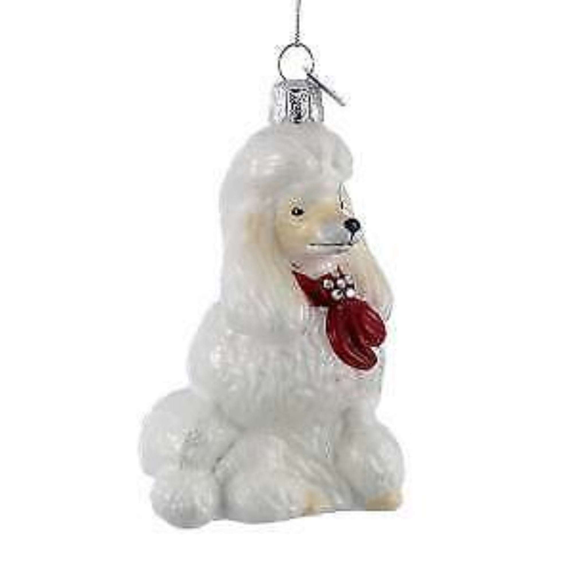 Kurt Adler Noble Gems Glass Ornament for Christmas Tree, Poodle