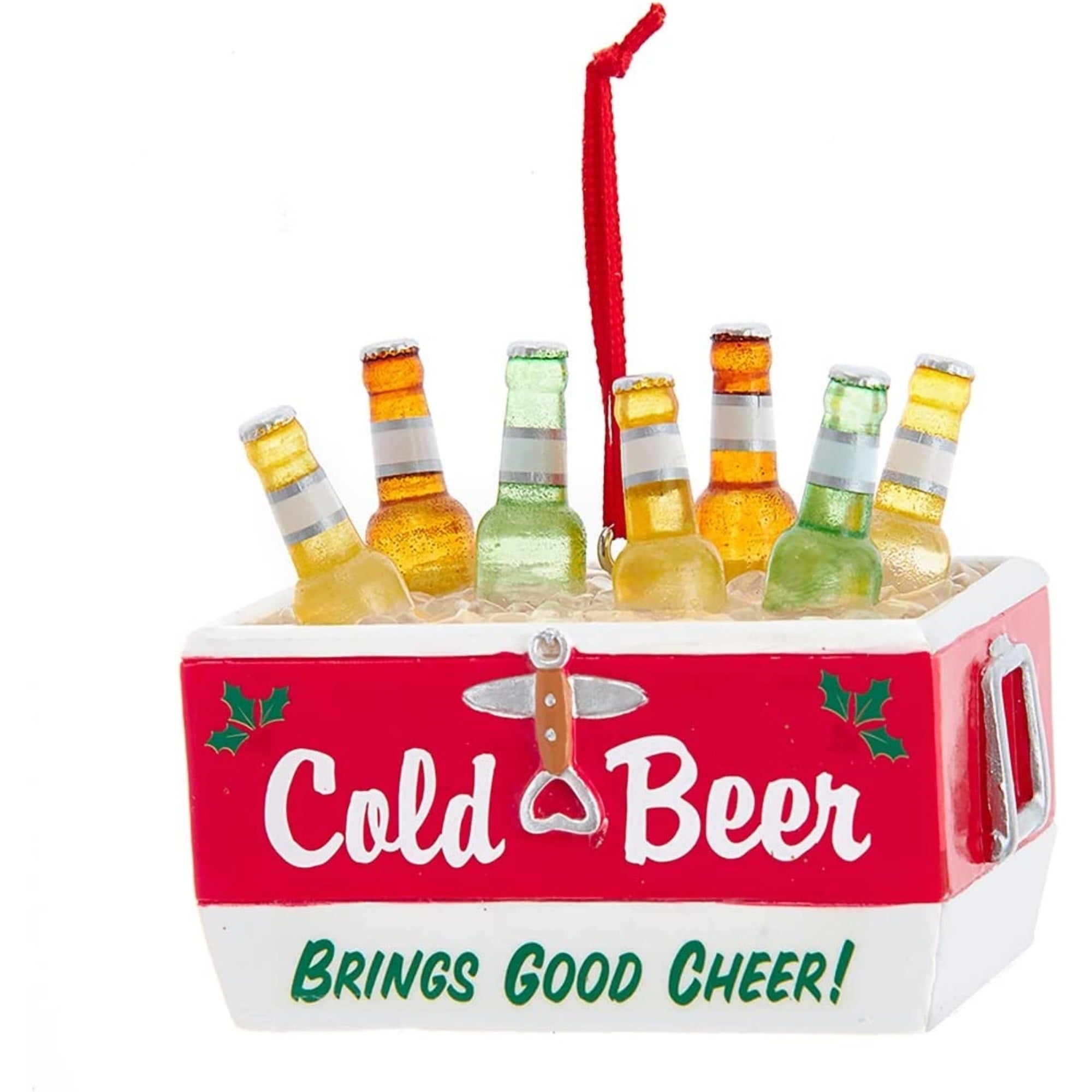 Kurt Adler "Cold Beer Brings Good Cheer!" Beer Cooler Christmas Tree Ornament