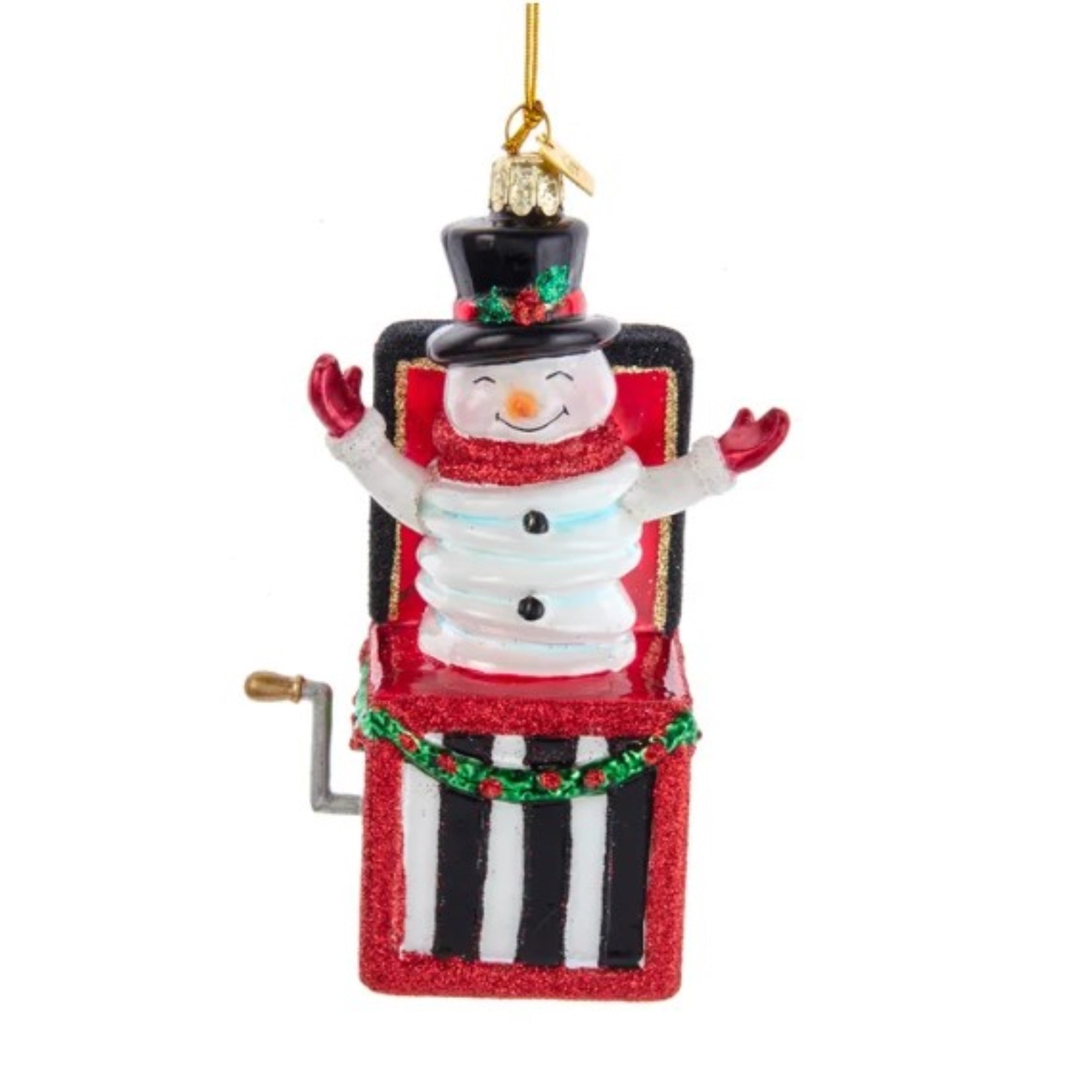 Kurt Adler Noble Gems Jack In Box Snowman Christmas Tree Ornament
