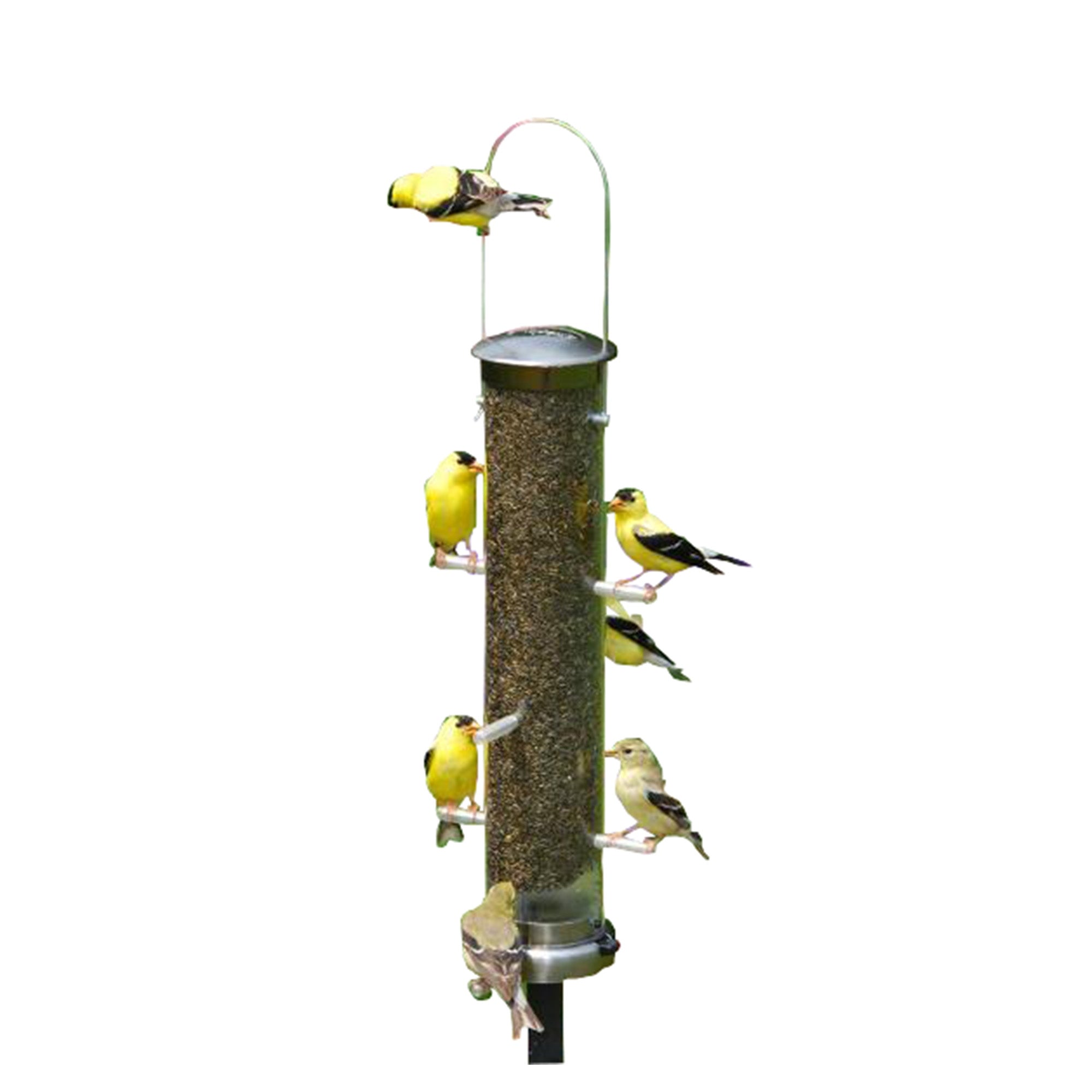 Aspects Quick-Clean Nickel Tube Wild Bird Feeder with 8 Feeding Ports, 1.25qt Seed Capacity