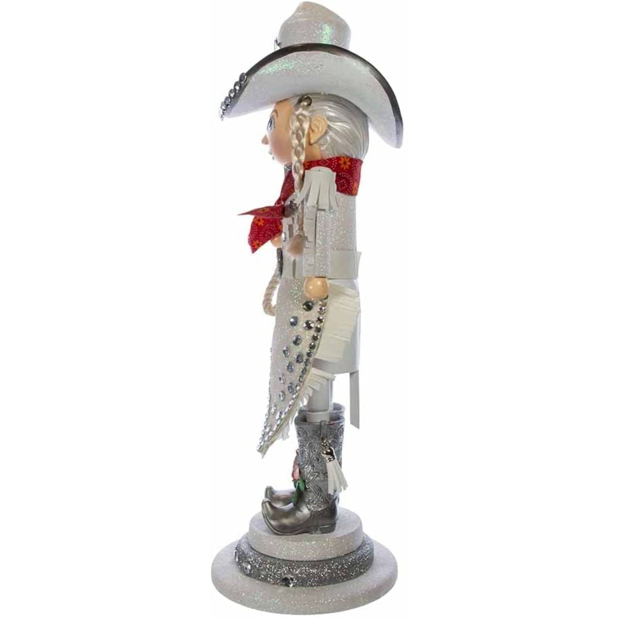 Kurt Adler Hollywood Rhinestone Cowgirl Nutcracker, 18"