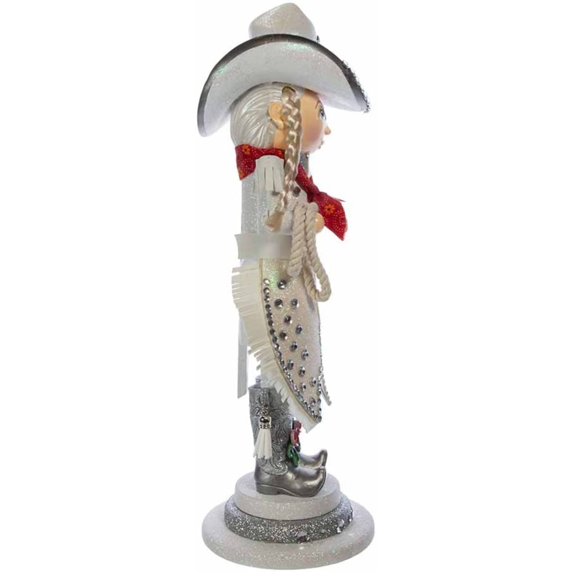 Kurt Adler Hollywood Rhinestone Cowgirl Nutcracker, 18"