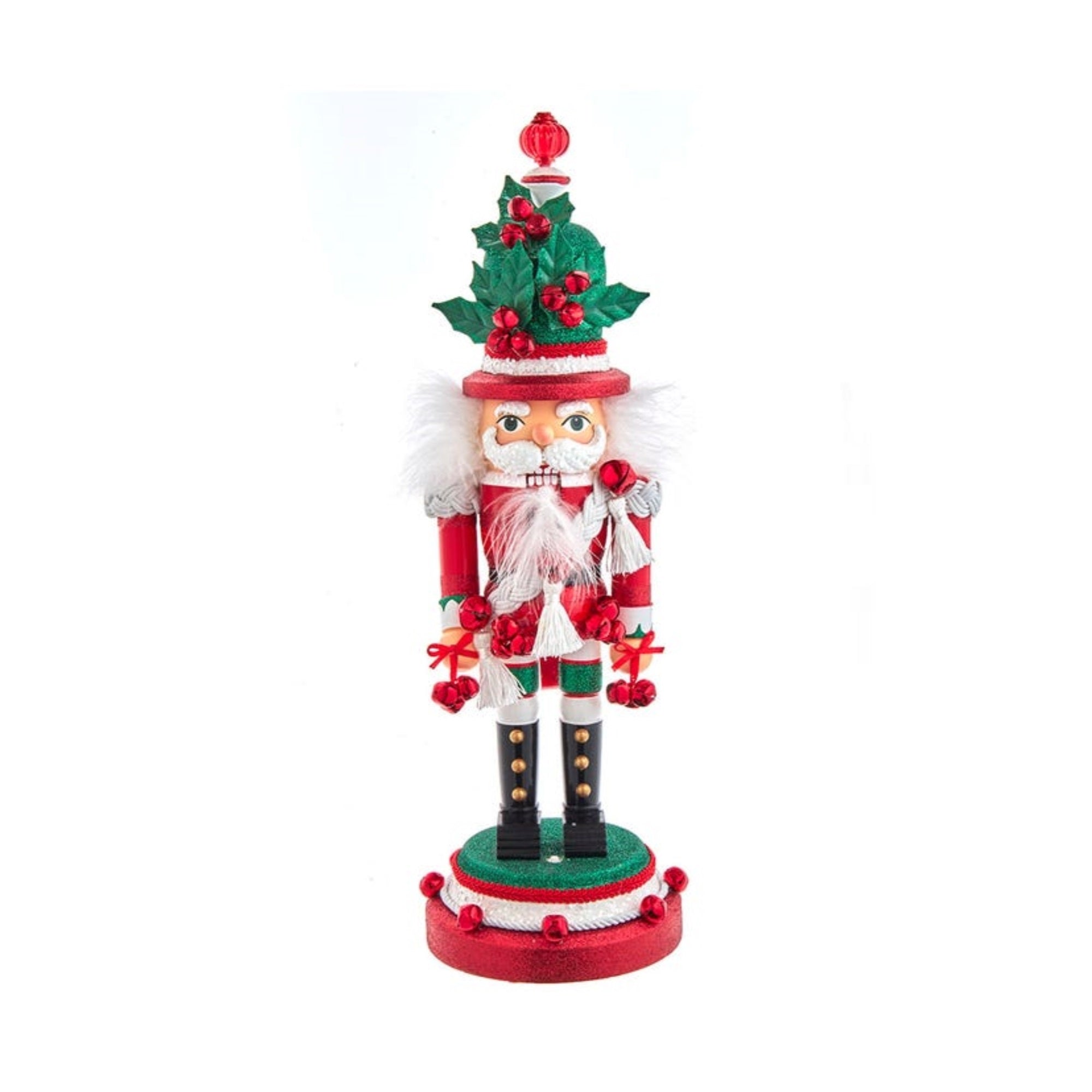 Kurt Adler Hollywood Nutcrackers, Wind Up Musical Nutcracker, Jingle Bells, 18"