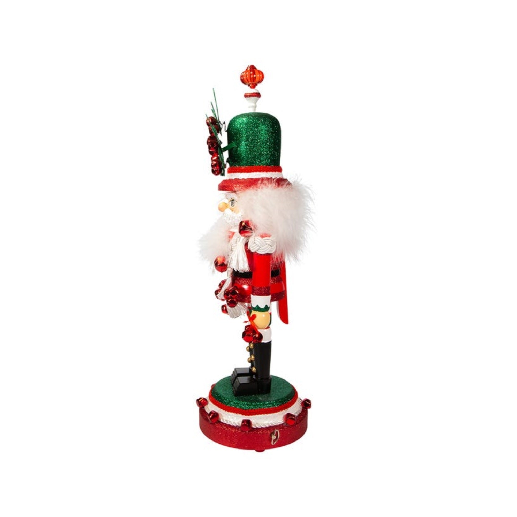 Kurt Adler Hollywood Nutcrackers, Wind Up Musical Nutcracker, Jingle Bells, 18"