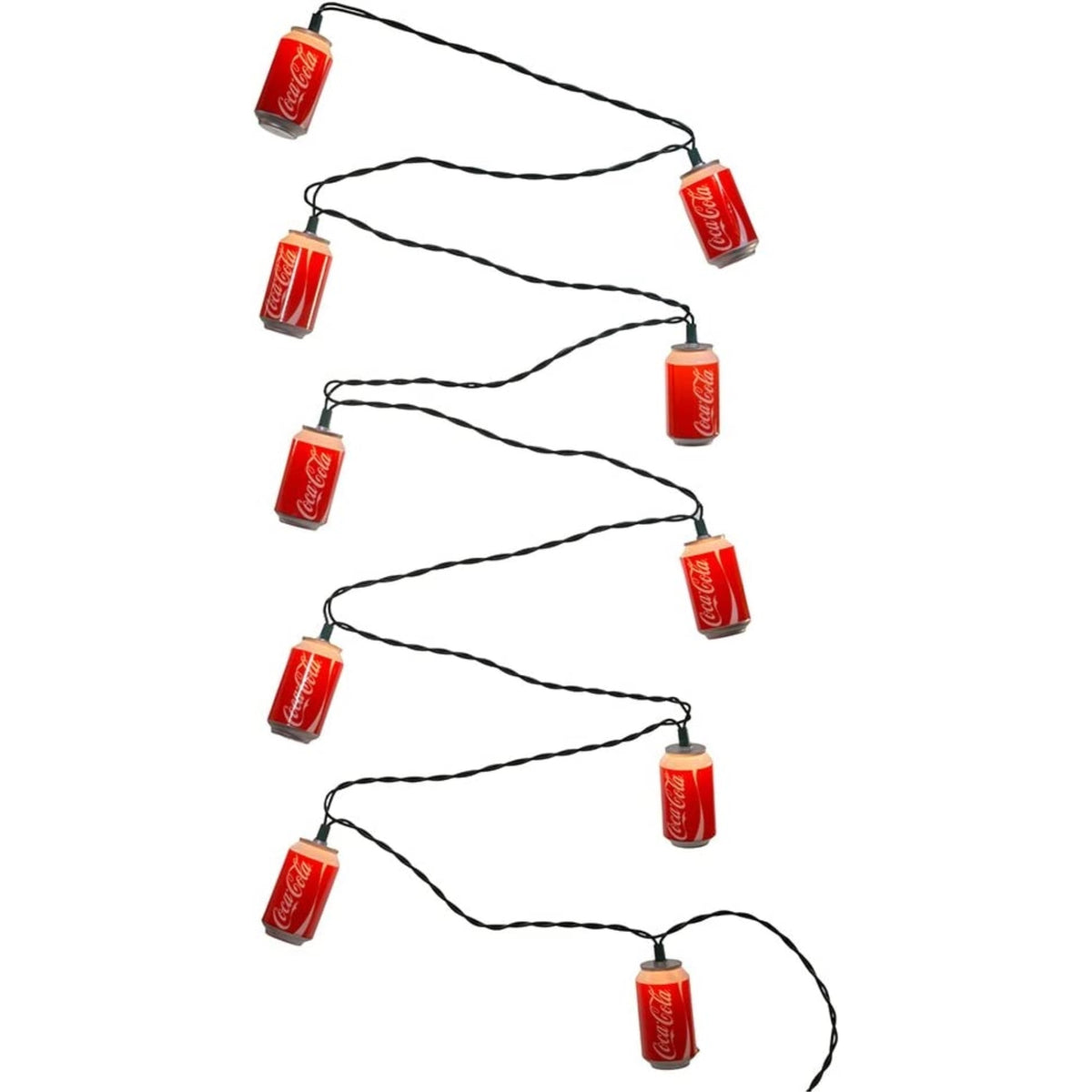 Kurt Adler Indoor/Outdoor String UL 10-Light Set, Red Coca-Cola Cans,