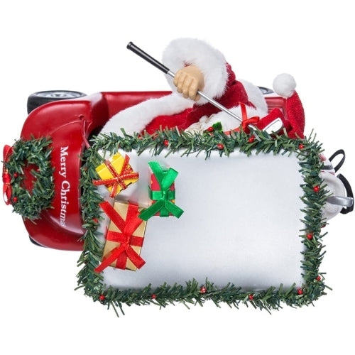 Kurt Adler Fabriche Tabletop Christmas Figurine, Santa Driving Golf Cart, 11.25"