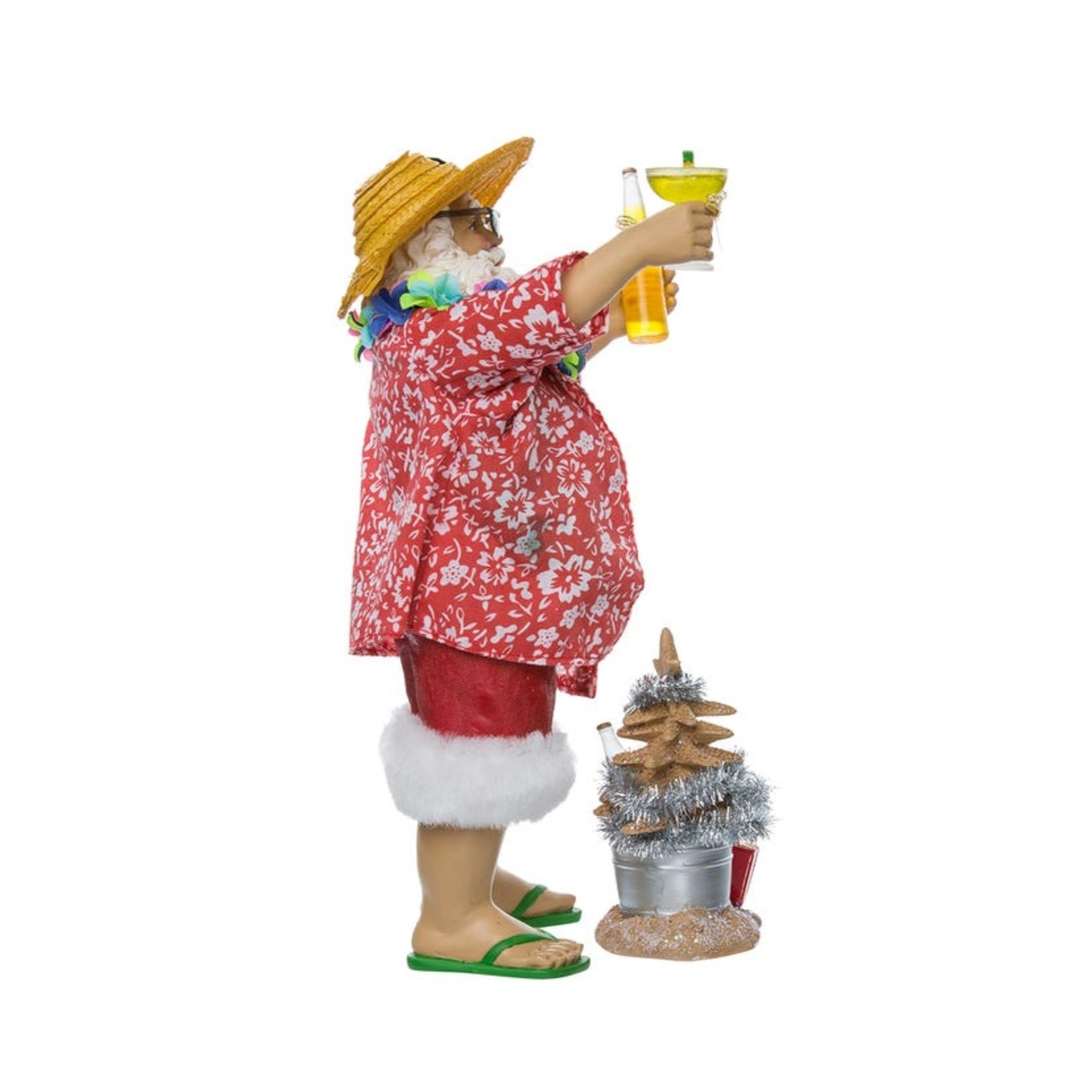 Kurt Adler Fabriche Beach Santa Christmas Figurine, 10", 2-Piece Set