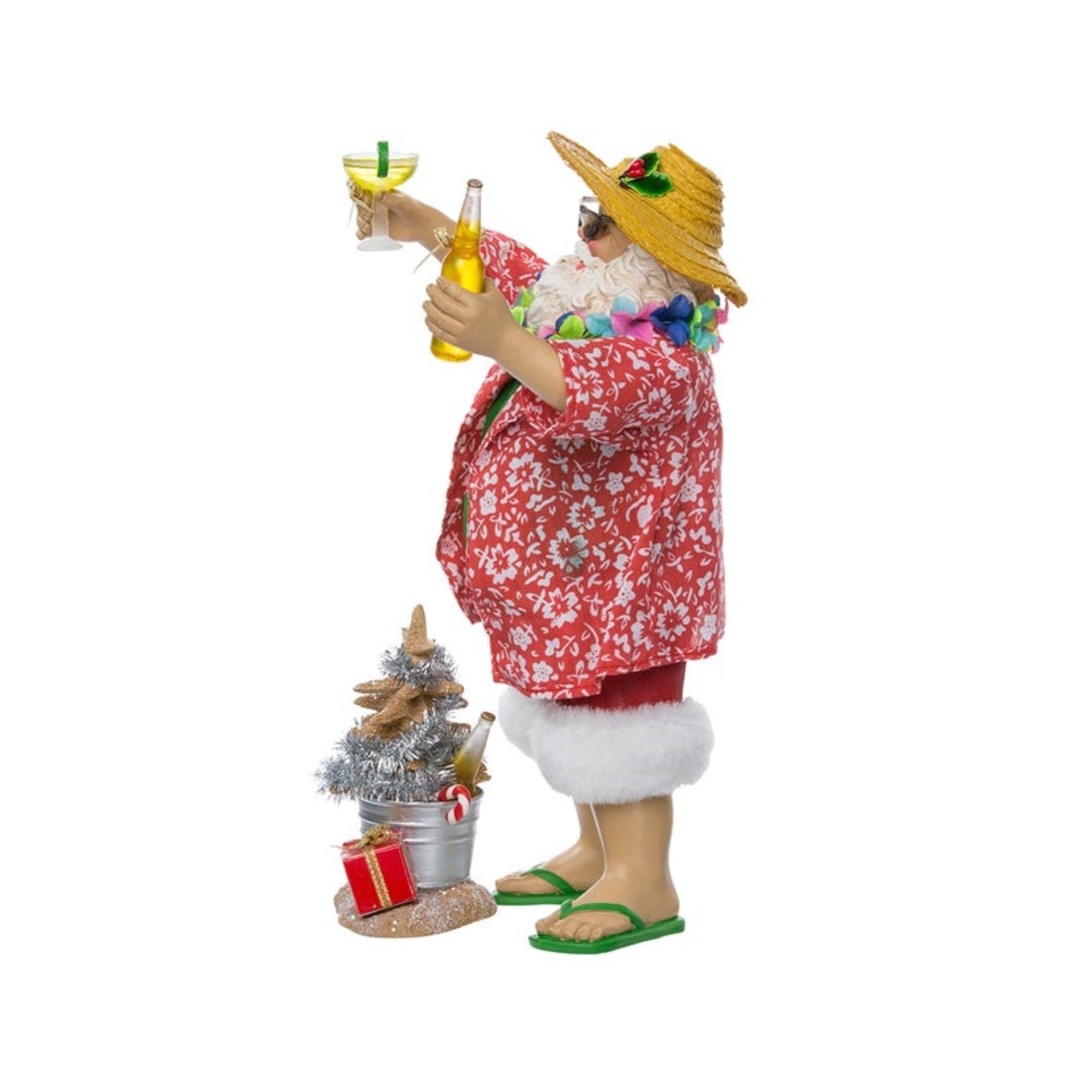 Kurt Adler Fabriche Beach Santa Christmas Figurine, 10", 2-Piece Set
