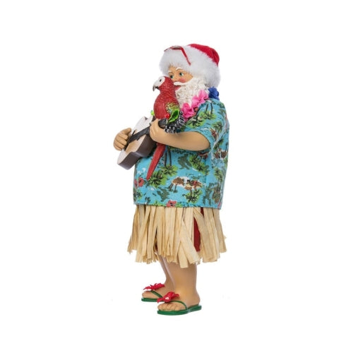 Kurt Adler Fabriche Tabletop Christmas Figurine, Beach Santa, 11"