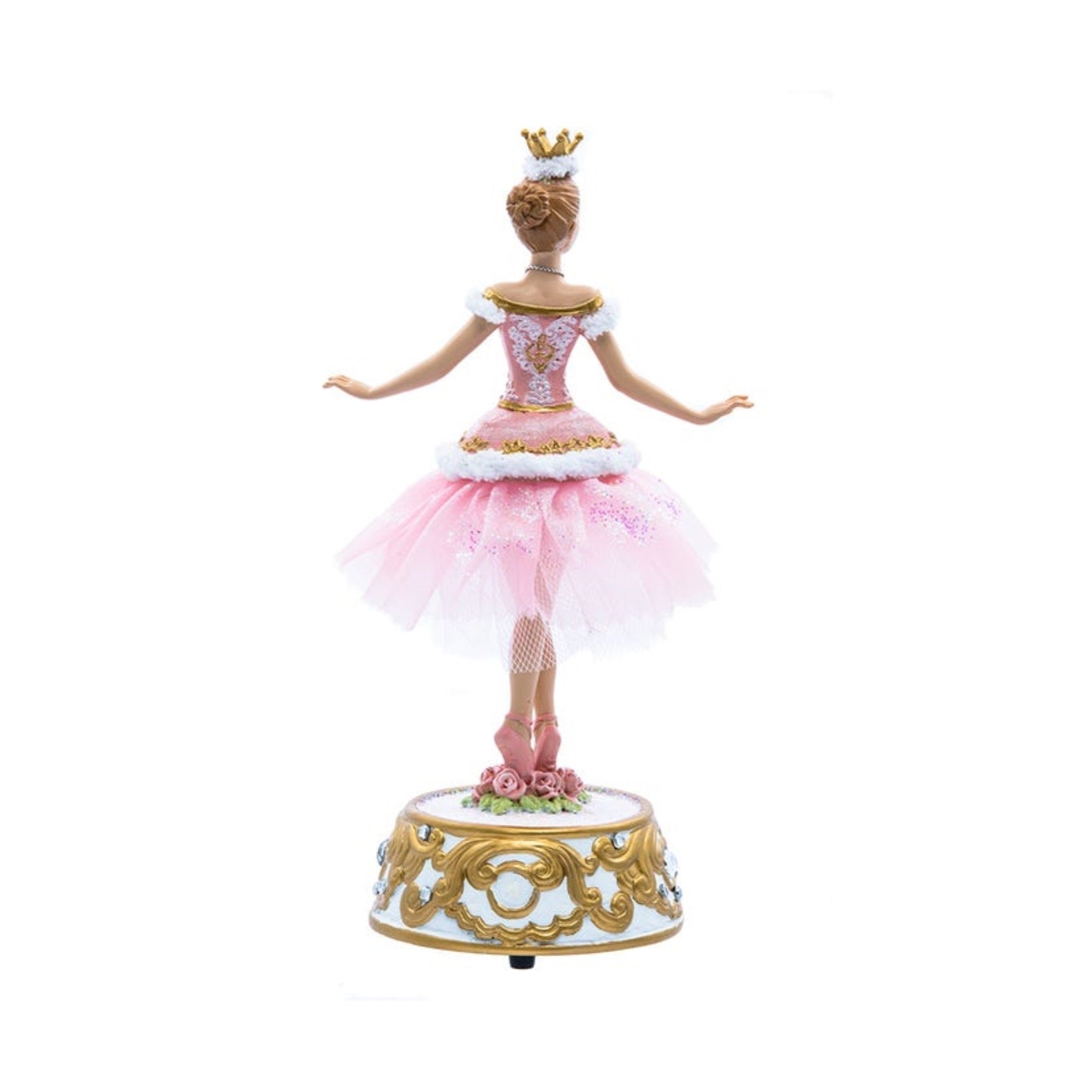 Kurt Adler Pink Ballerina Figure with Musical Base Table Piece, 10"