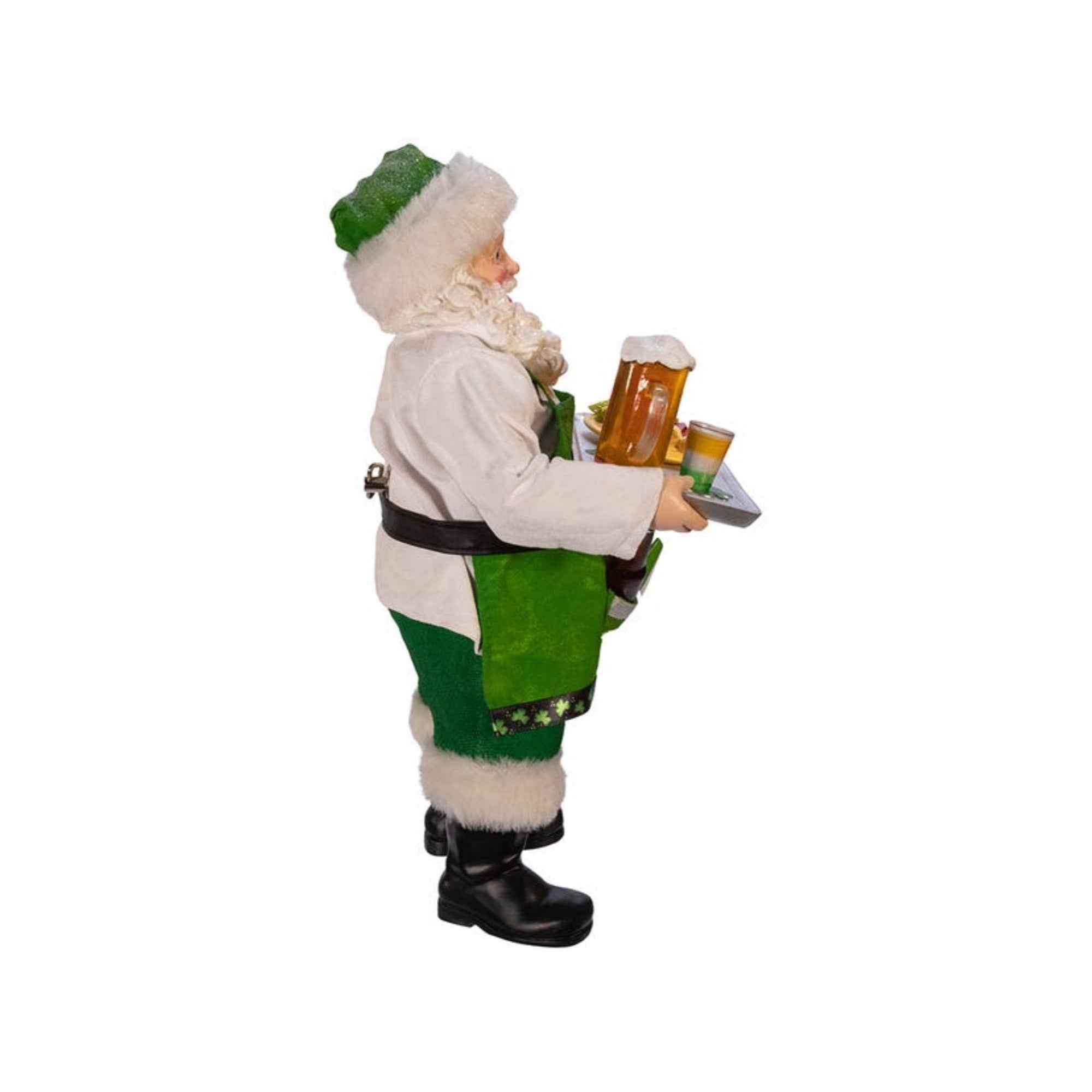 Kurt Adler Fabriche Collection, Musical Irish Chef Santa, 10.5"