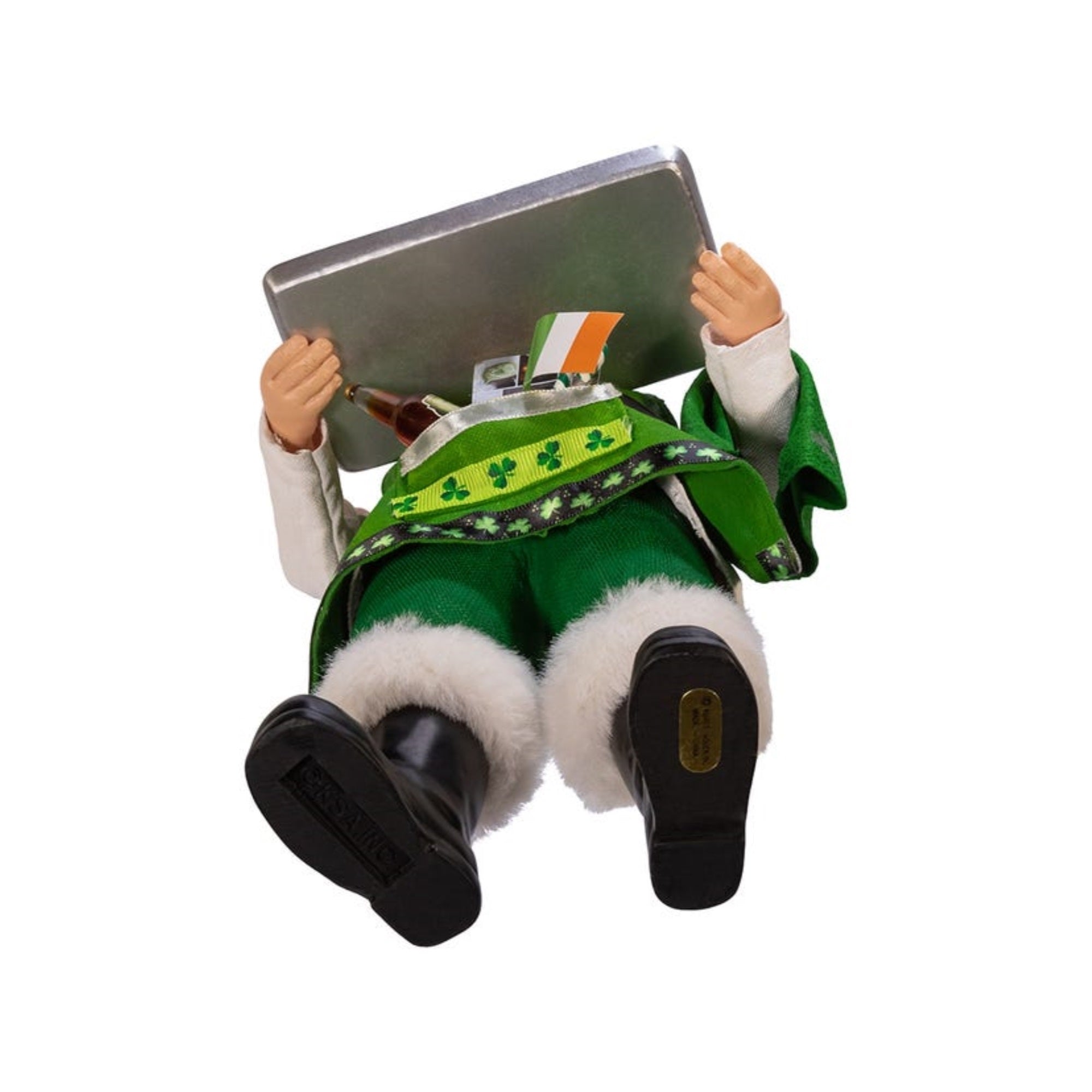 Kurt Adler Fabriche Collection, Musical Irish Chef Santa, 10.5"
