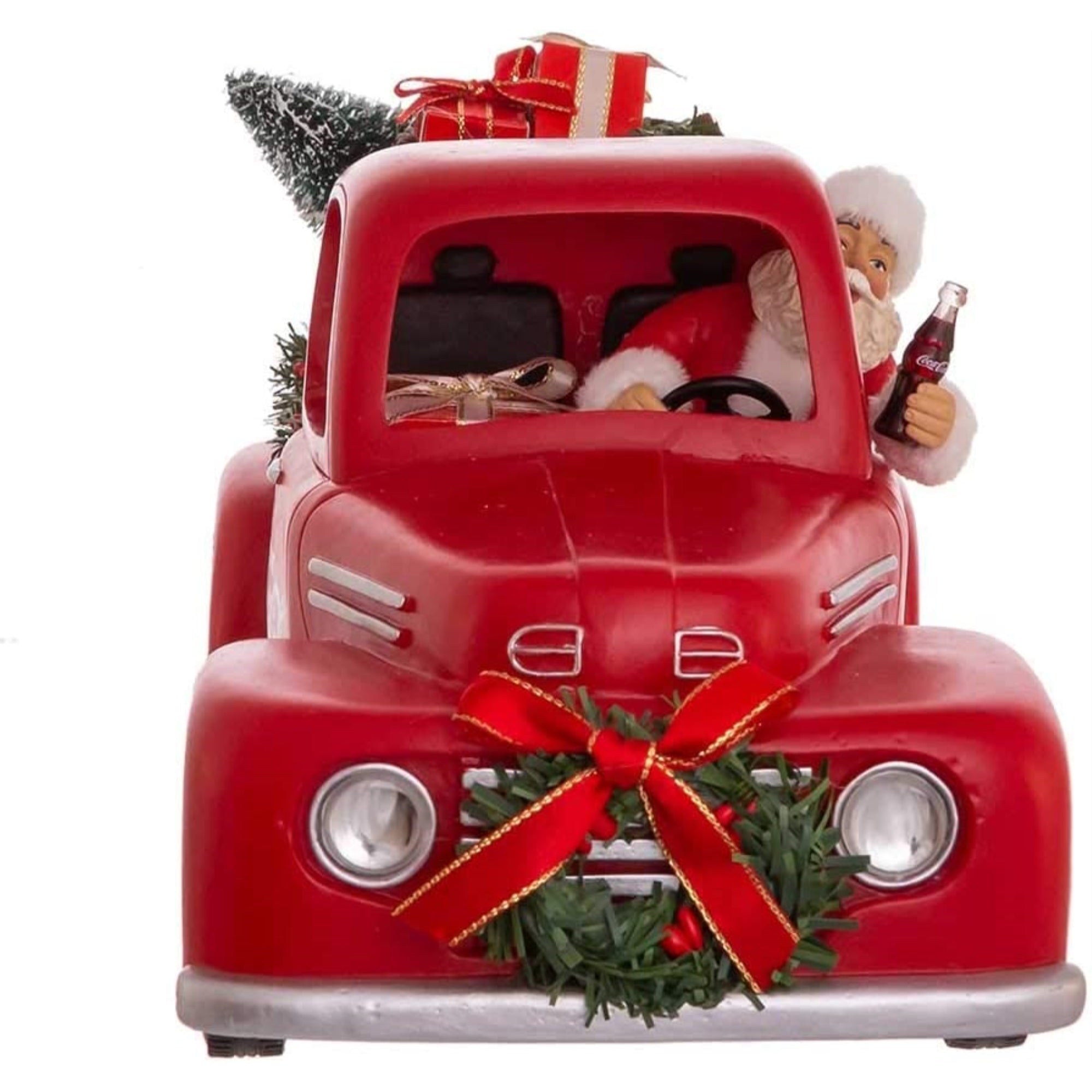 Kurt Adler Coca-Cola Santa Truck Christmas Decor Figurine, Red, 14"