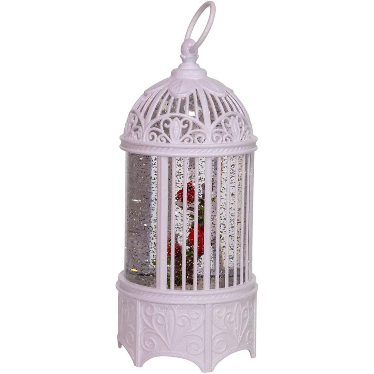 Kurt Adler Battery-Operated LED Cardinal Birdcage Water Lantern, 11"