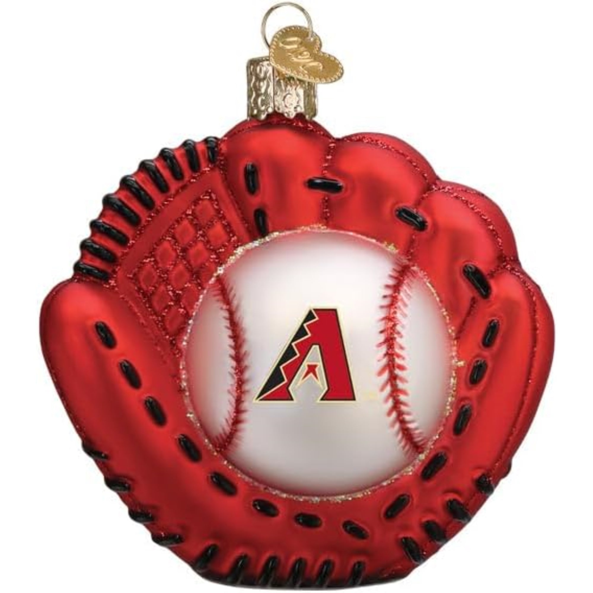 Old World Christmas Blown Glass Ornament for Christmas Tree, Arizona Diamondbacks Baseball Mitt (with OWC Gift Box)