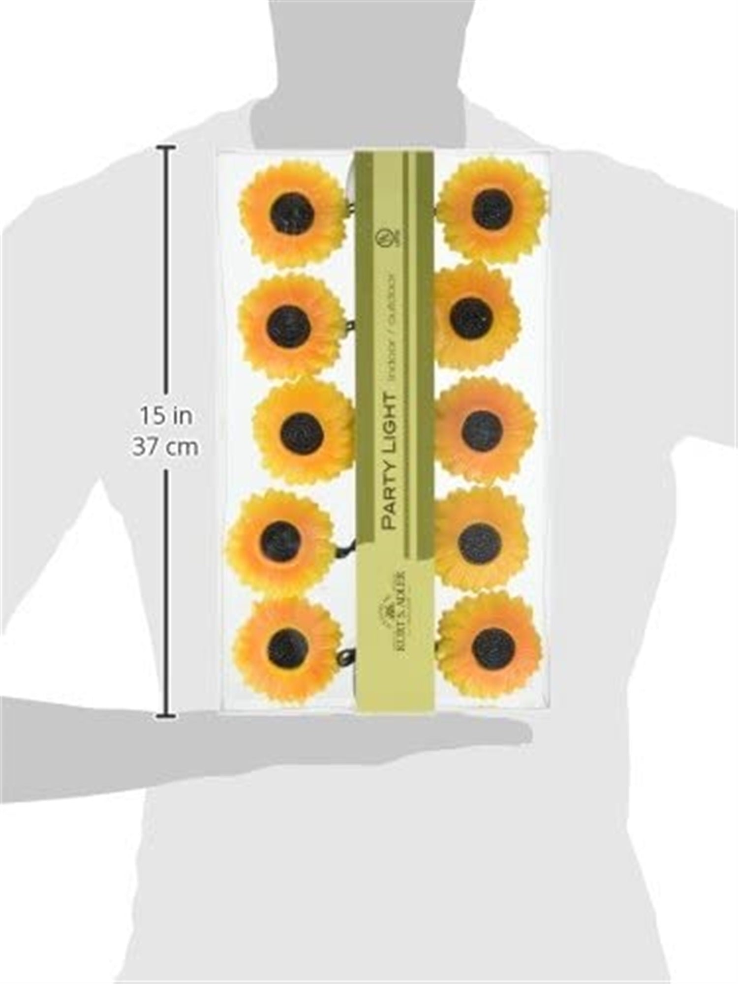 Kurt Adler Indoor/Outdoor Novelty String 10-Light Set, Sunflowers, 11.5'