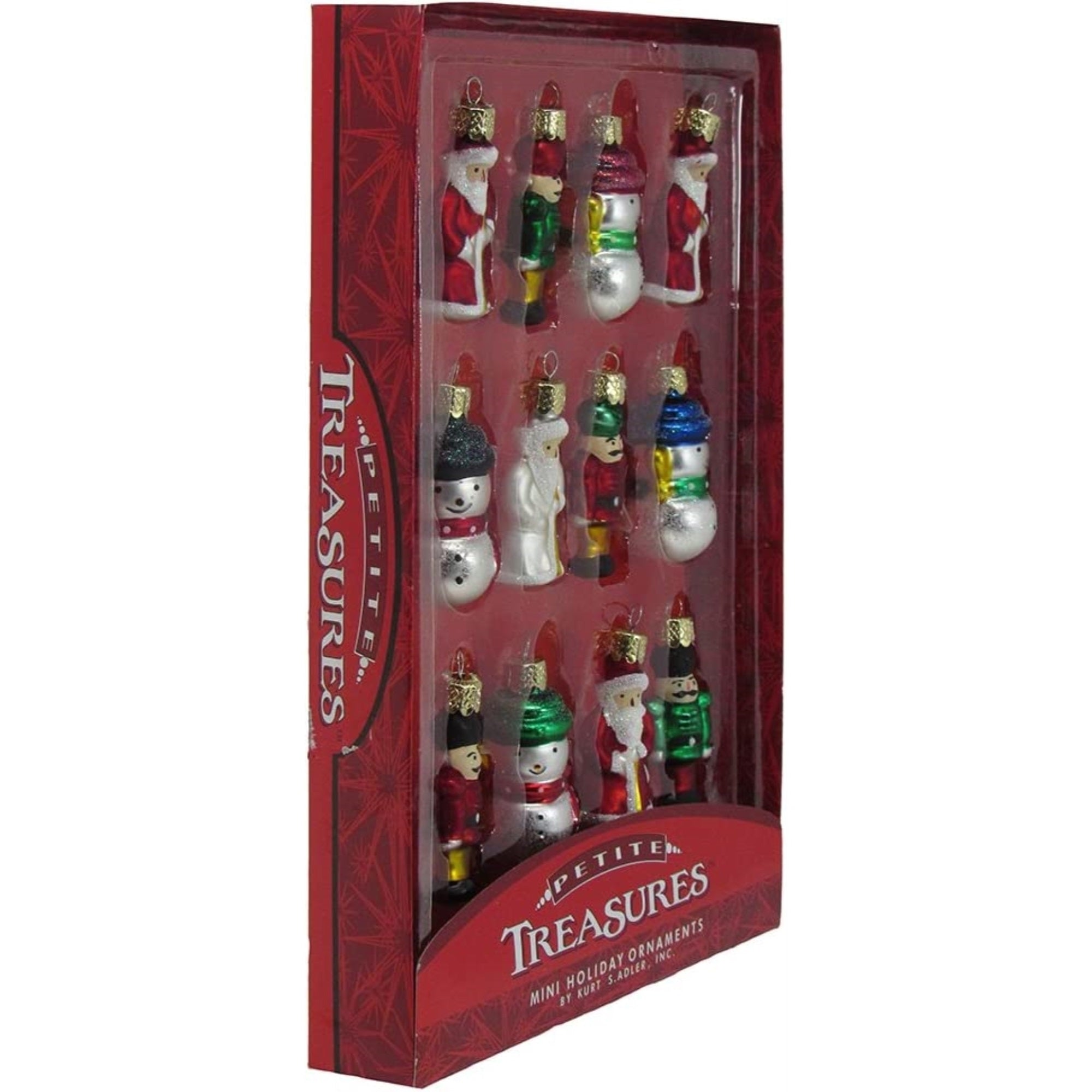 Kurt Adler Petite Treasure's Miniature Glass Ornaments, 12-Piece Box Set