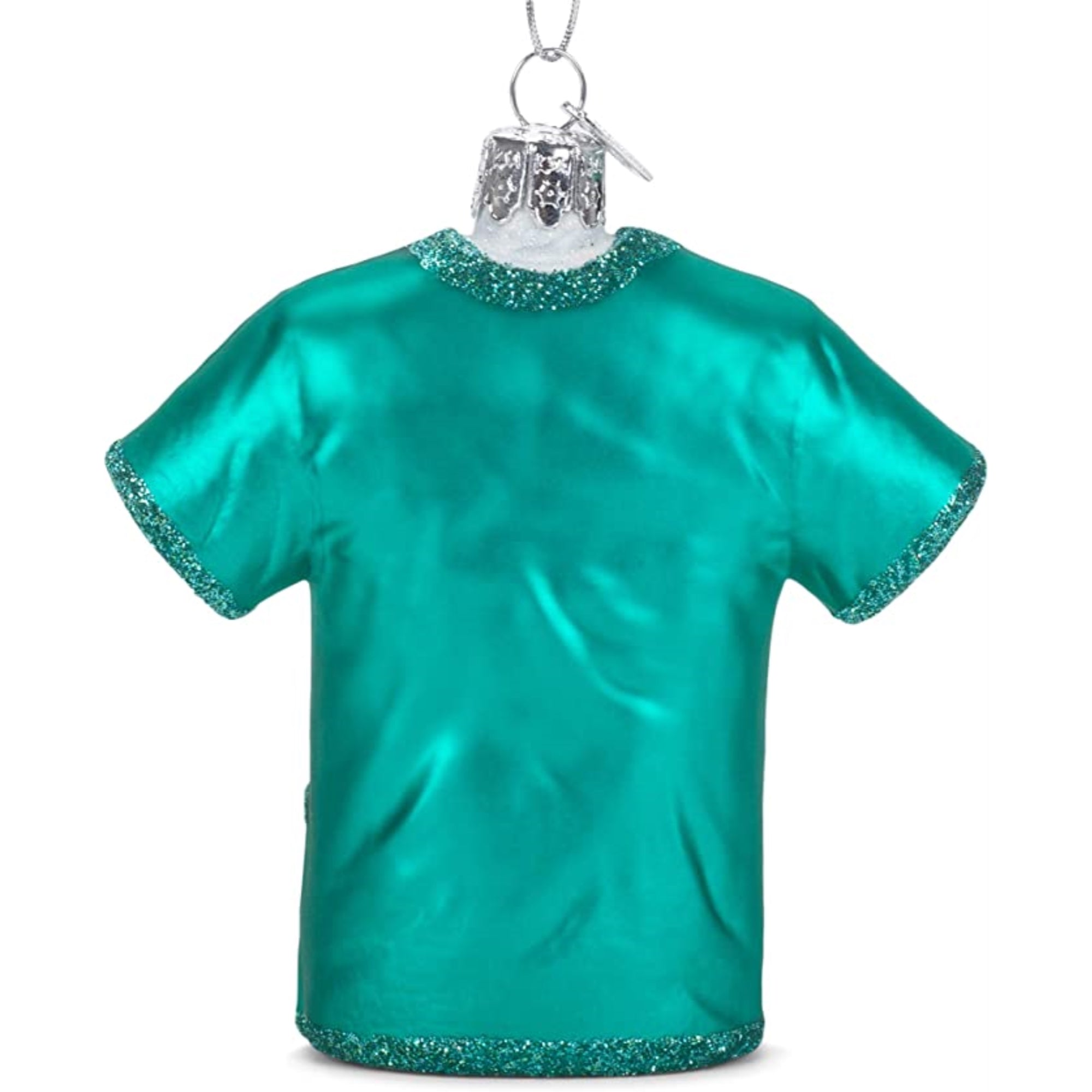 Kurt Adler Noble Gems Glass Ornament for Christmas Tree, Nurse Scrubs Shirt