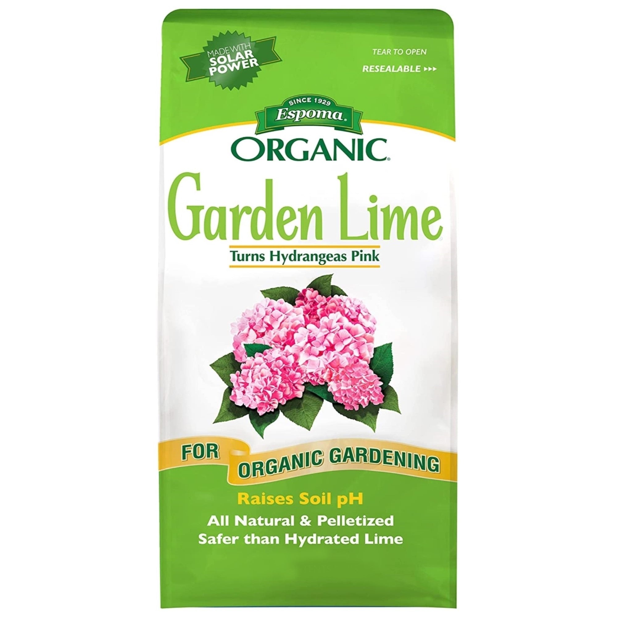 Espoma Organic Garden Lime Soil Enhancer for Organic Gardening, Raises Soil pH and Turns Hydrangeas Pink, All Natural & Pelletized