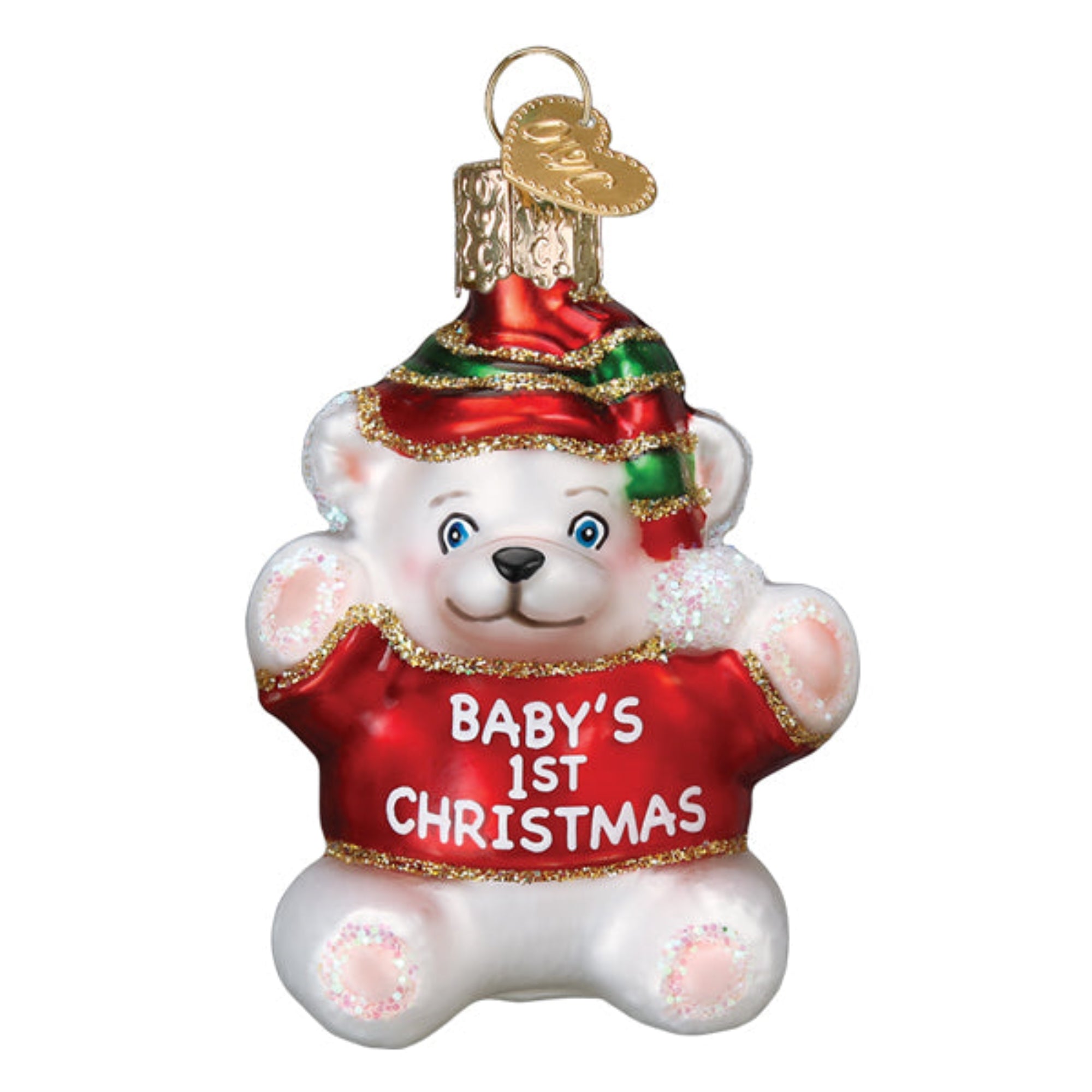 Old World Christmas Blown Glass Ornament for Christmas Tree, Baby's 1st