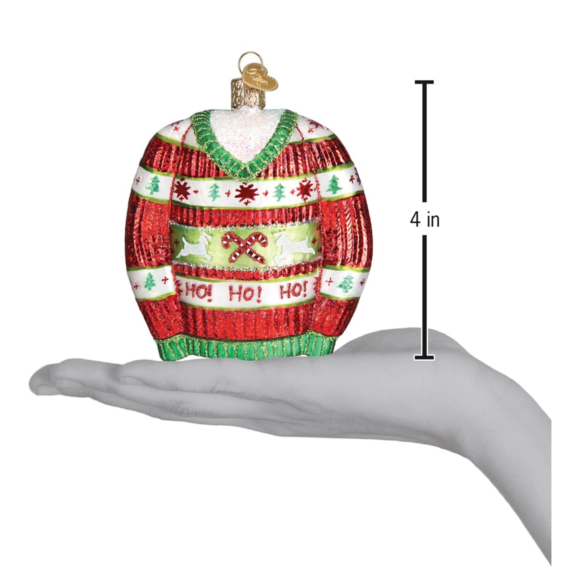 Old World Christmas Blown Glass Ornament for Christmas Tree, Festive Christmas Sweater