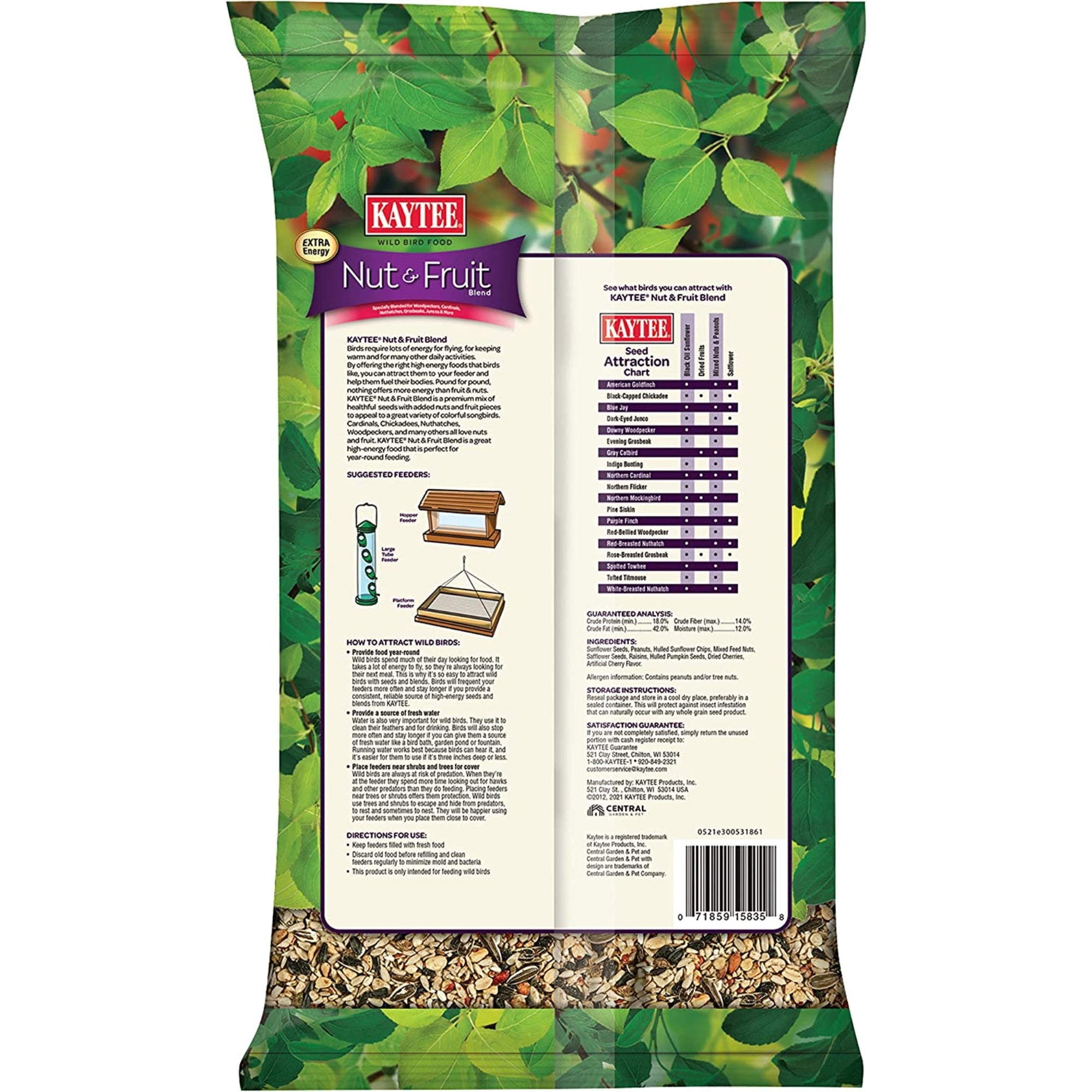 Kaytee Nut & Fruit Blend Wild Bird Food, 5lbs
