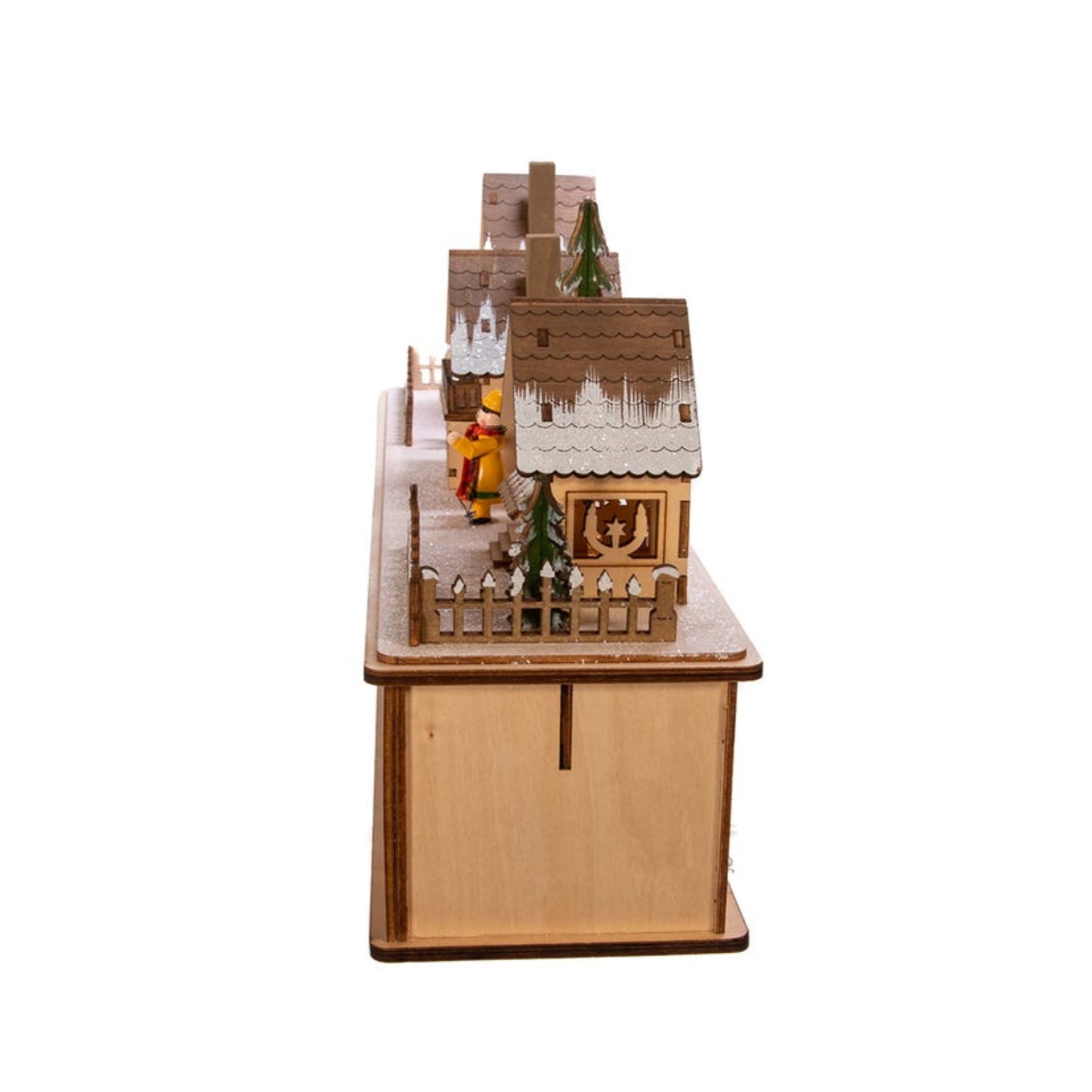 Kurt Adler Light Up Battery-Operated Plywood Village House Christmas Decoration, 8.5"