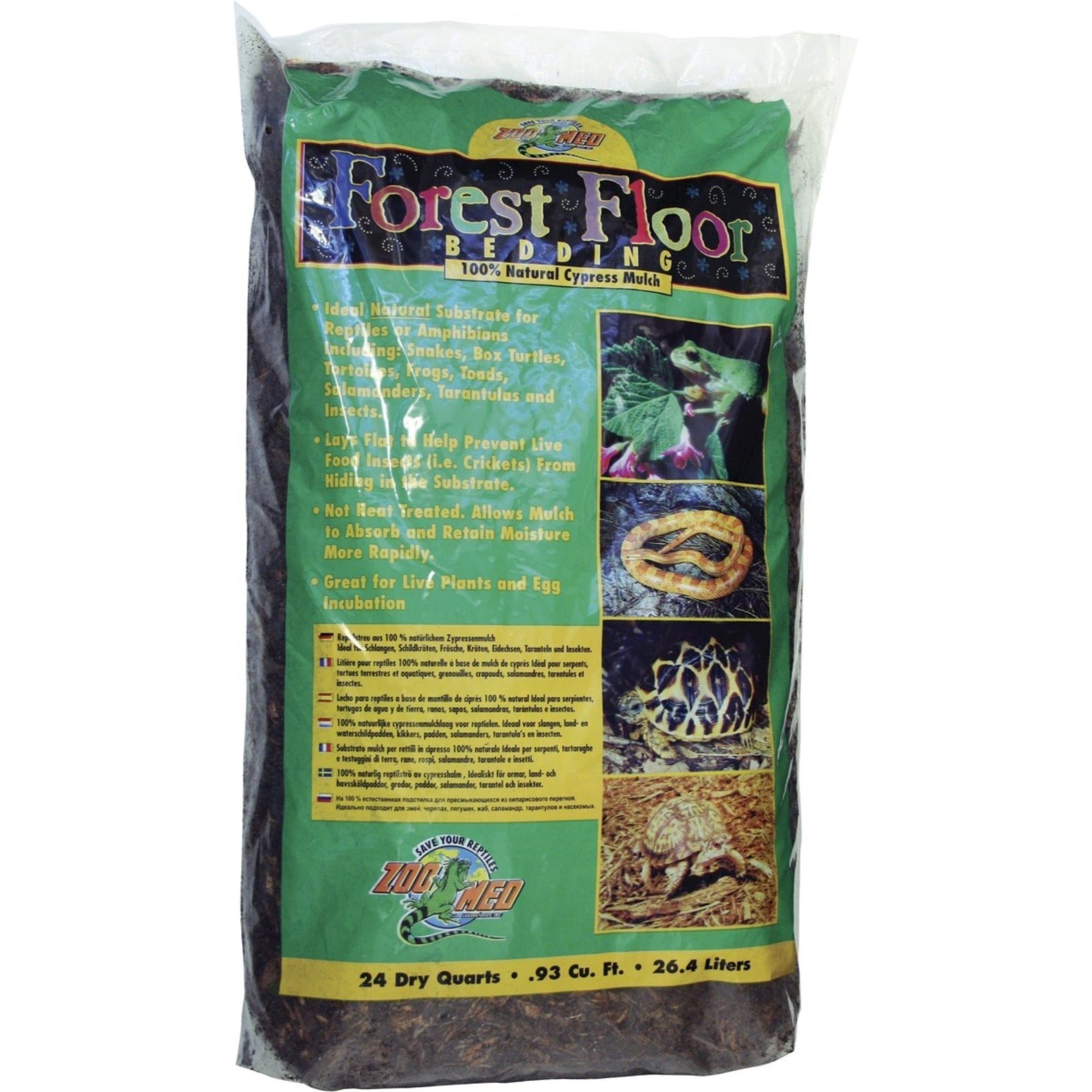 Zoo Med Forest Floor Reptile Bedding All Natural Cypress Mulch, 24qt