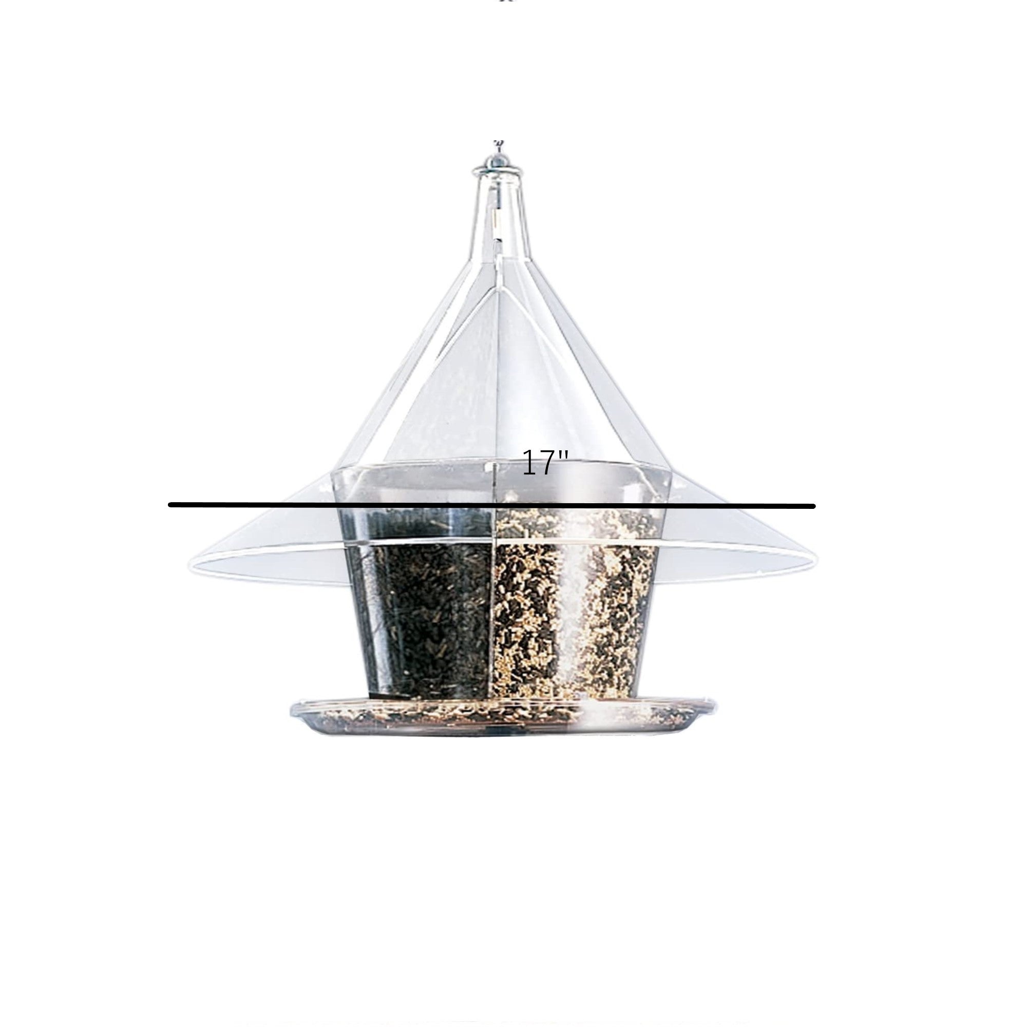 Arundale Sky Cafe Squirrel-Proof Wild Bird Feeder with Dividers, 1.5 Gallon Seed Capacity