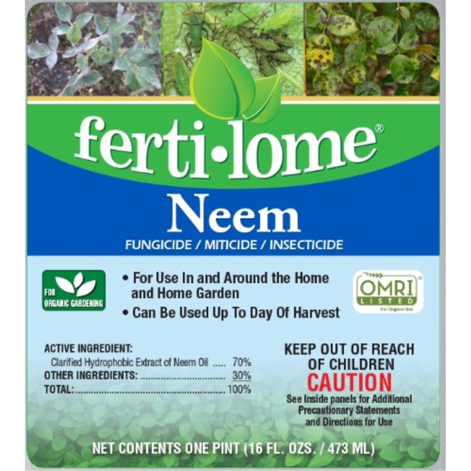 Fertilome Neem Fungicide, Miticide and Insecticide Concentrate, 16 fl oz