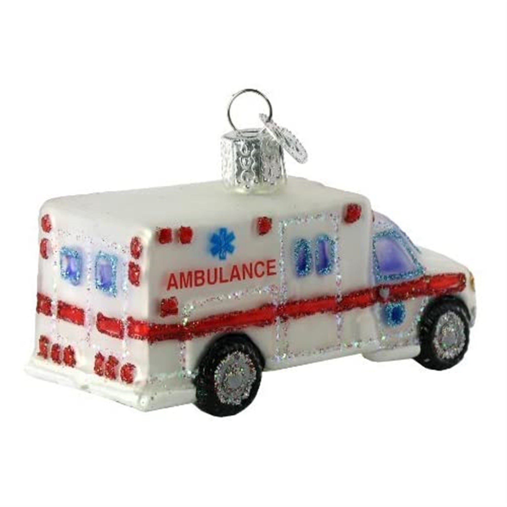 Old World Christmas Blown Glass Ornament for Christmas Tree, Ambulance