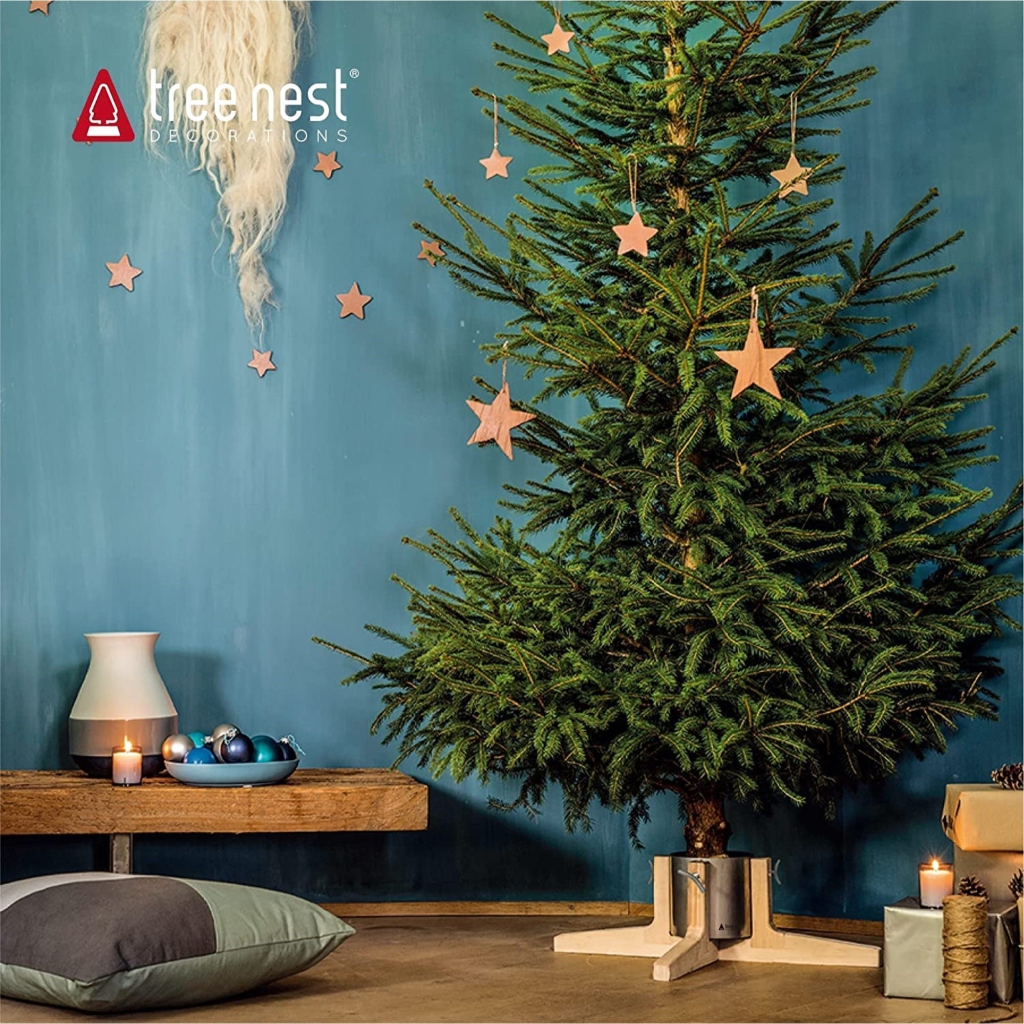 Tree Nest Rustic Christmas Tree Stand for Real Trees