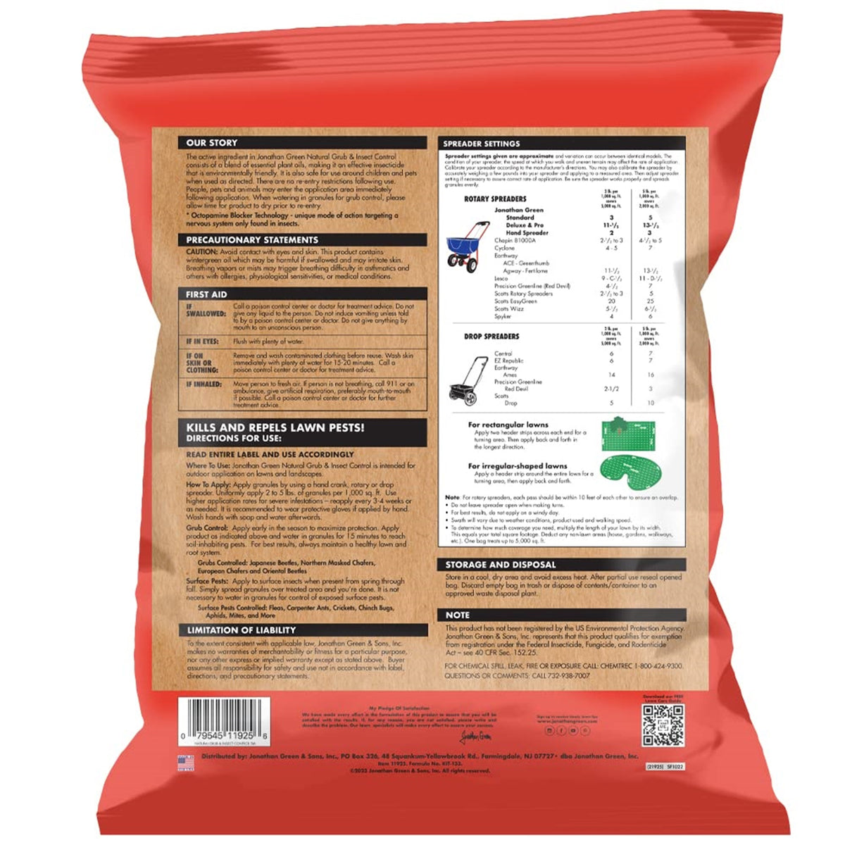 Jonathan Green Natural Grub & Insect Control for Lawns, 10lb, Covers 5,000 sq ft