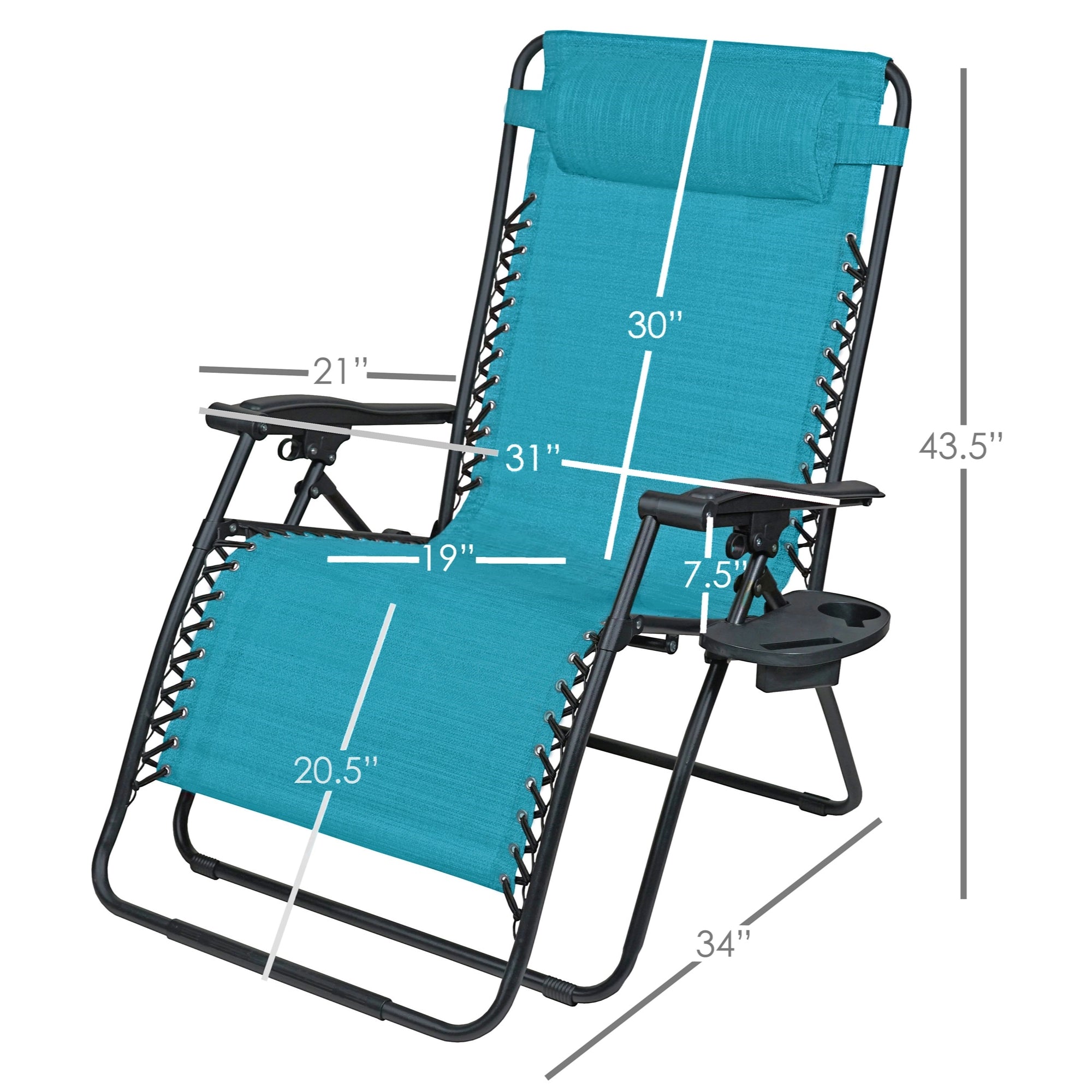 Woodard Outdoor Zero Gravity Steel Chair With Cupholders