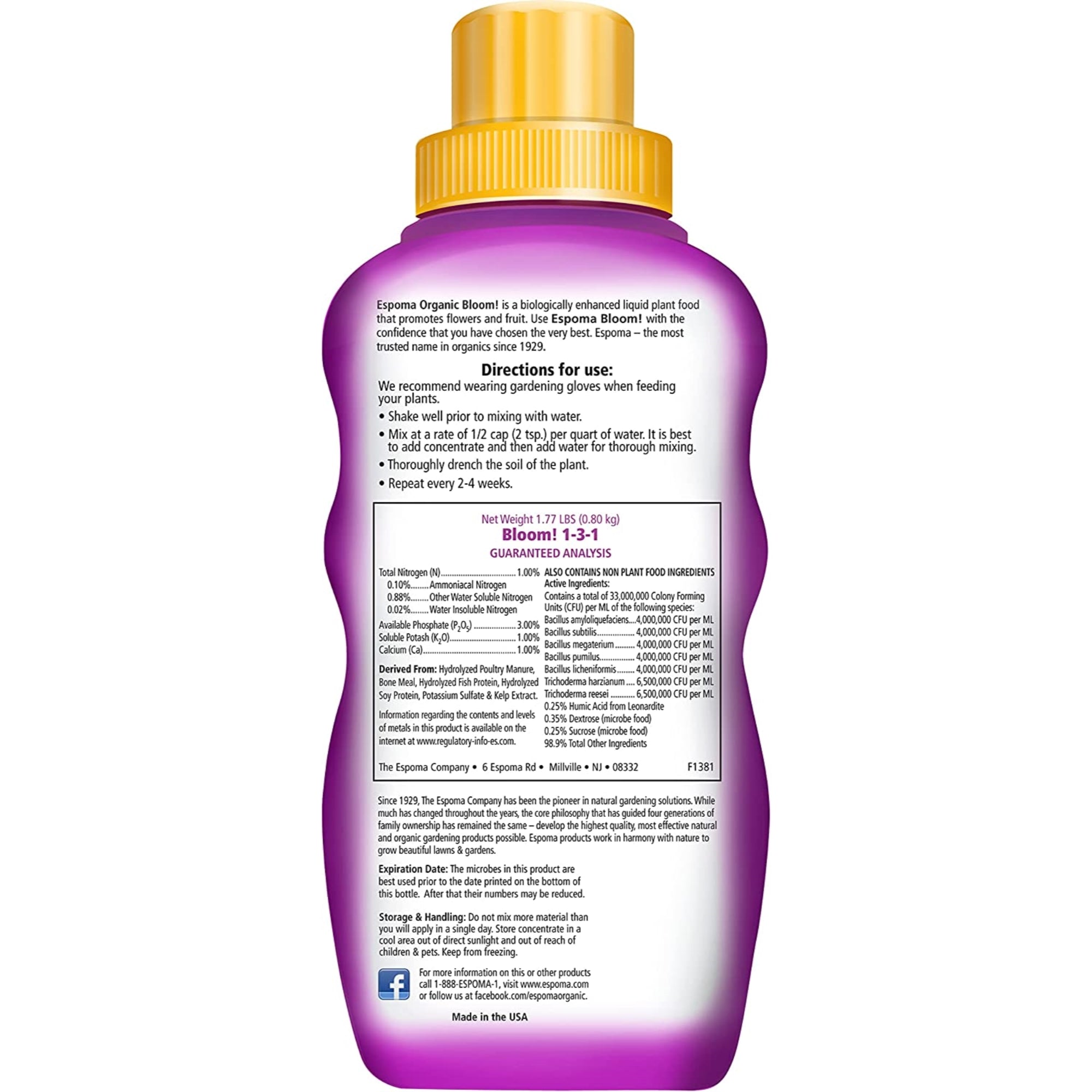 Espoma Organic Bloom! Super Blossom Booster Fertilizer Concentrate, 16 fl oz