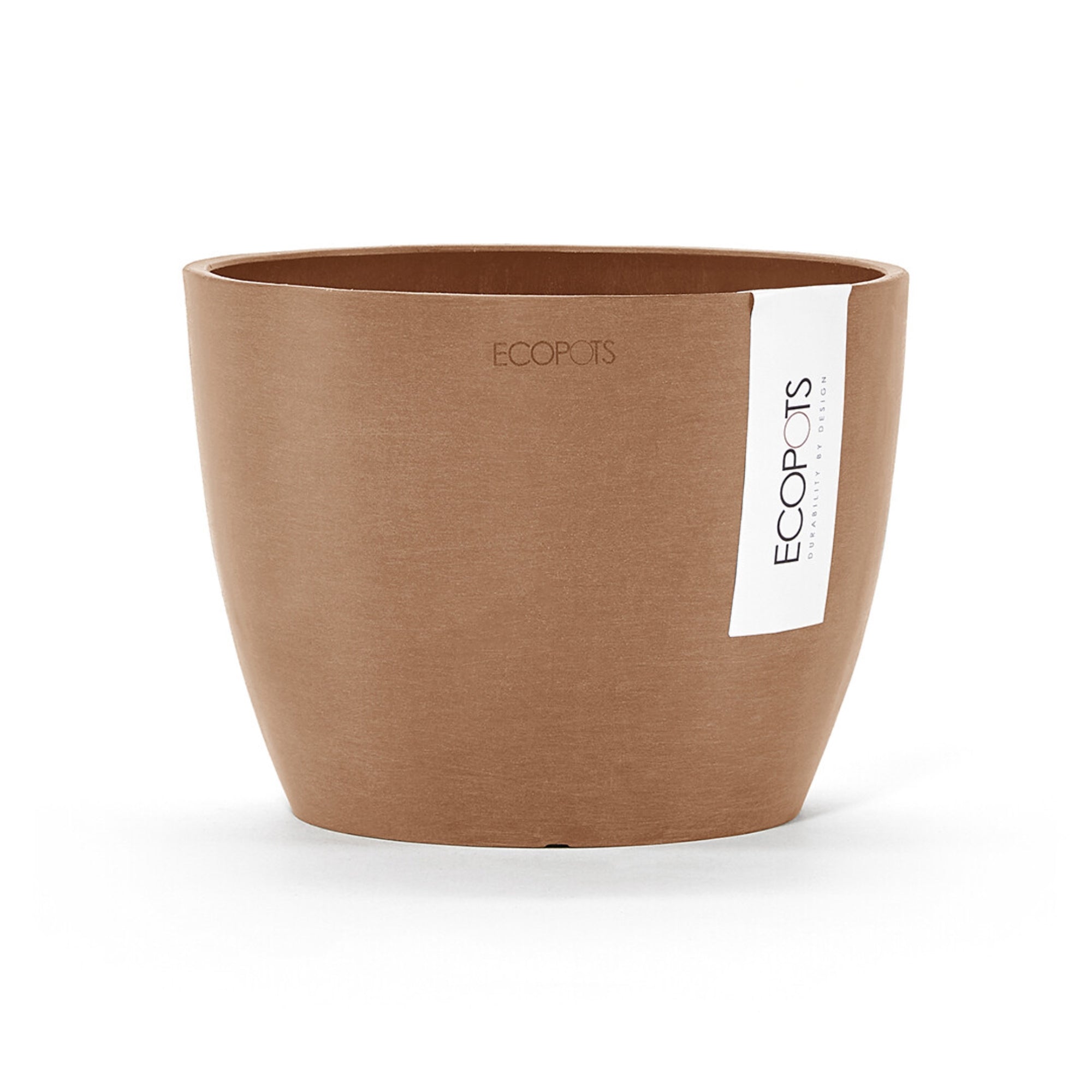 Ecopots Stockholm Mini Durable Modern Round Indoor/Outdoor Recycled-Based Composite Flower Pot Planter, 6"