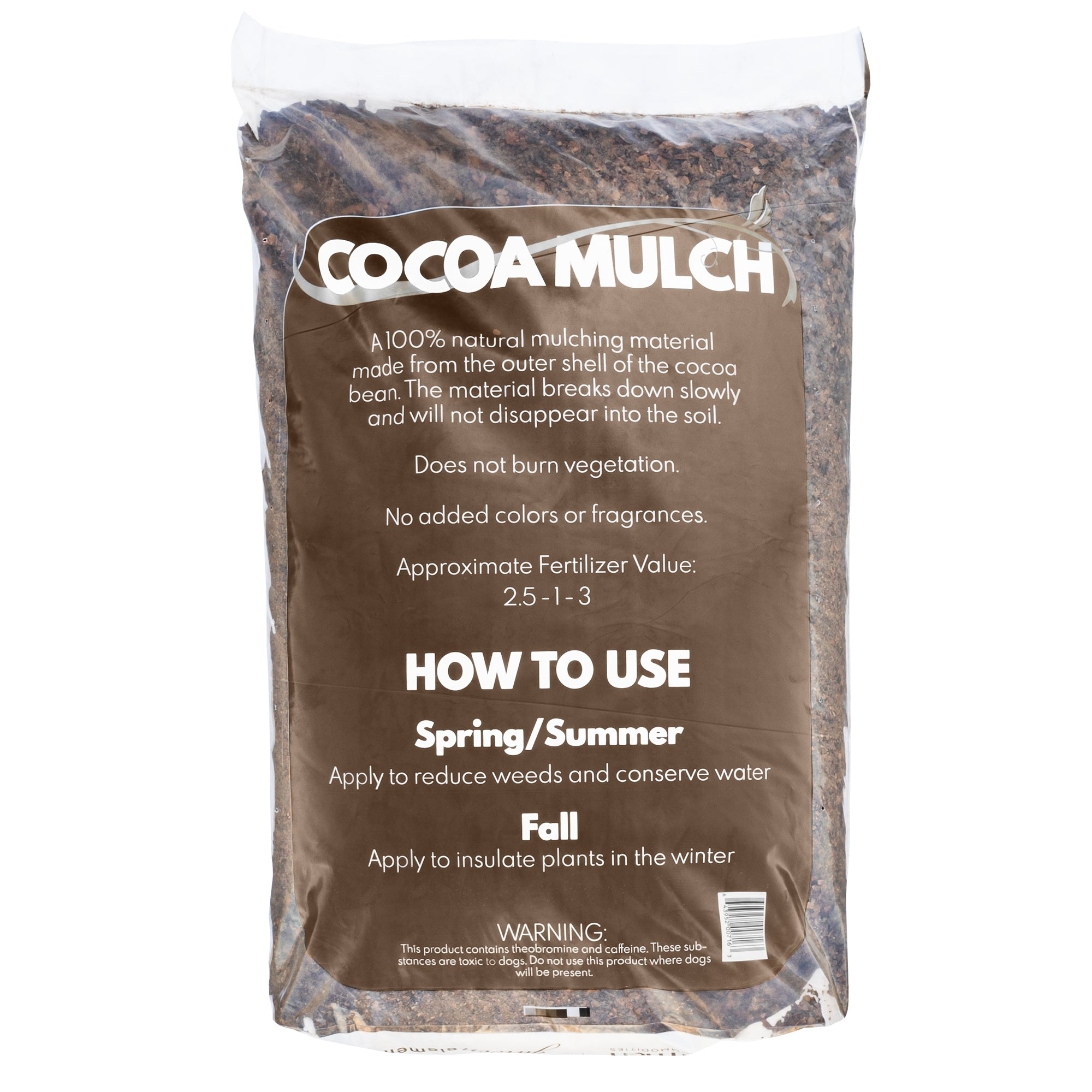 Garden Elements 100% Natural Cocoa Bean Shell Mulch for Gardens, Flower Beds, Potted Plants, and Mulching, 2 cu ft