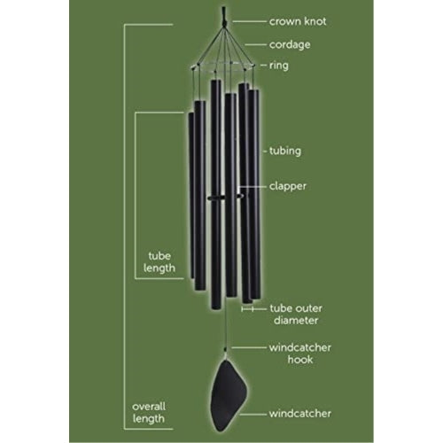 Music of the Spheres Handcrafted Outdoor Mongolian Soprano Wind Chime — Bright, Lively Melodies — 30"