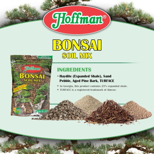 Hoffman Bonsai Soil Mix — Pre-Mixed Blend for Evergreen & Bonsai Plants — 2qt