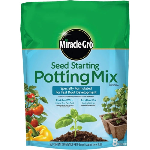 Miracle‑Gro Seed Starting Potting Mix — Formulated for Root Development, 8qt