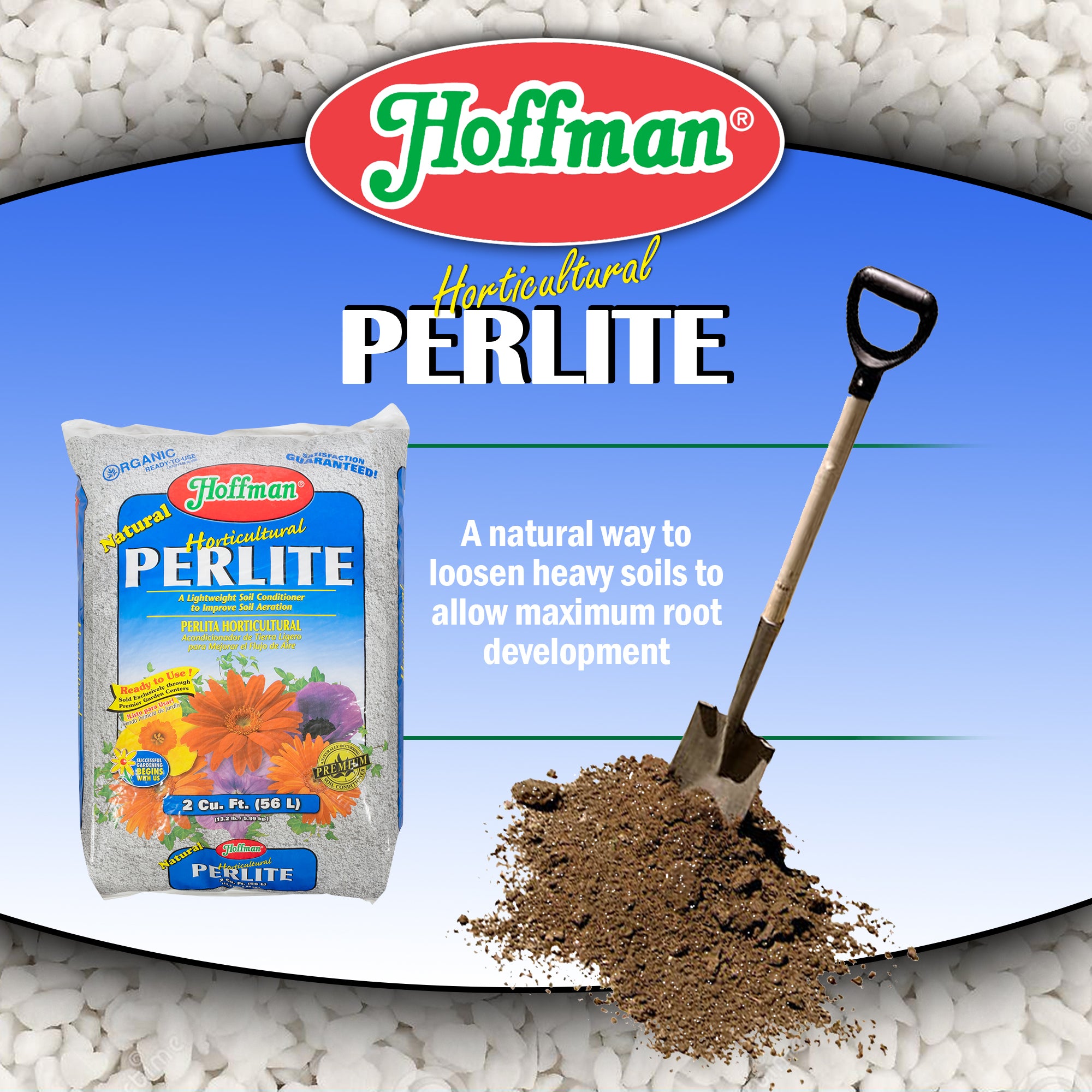 Hoffman Horticultural Natural Perlite Lightweight Soil Conditioner to Improve Aeration, 2 cu ft