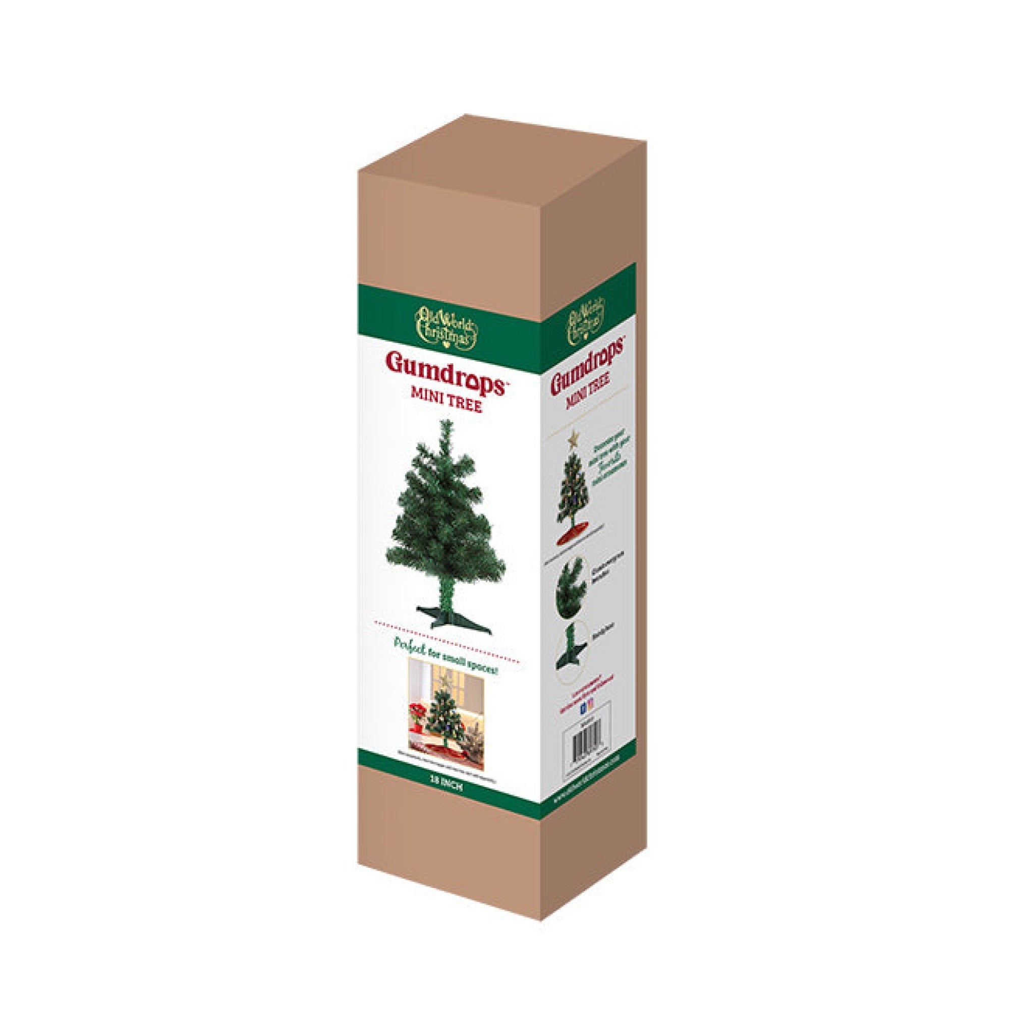 Old World Christmas Mini Artificial Tabletop Christmas Tree, 18"