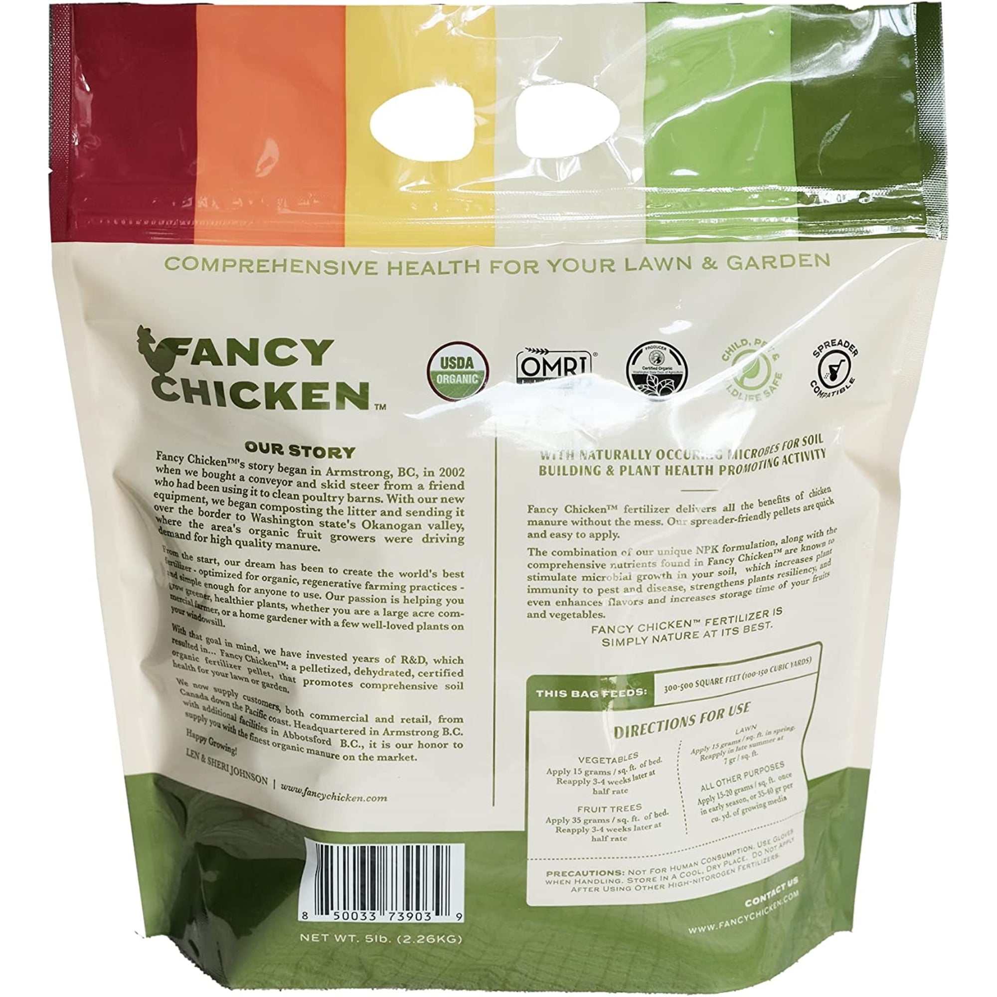 Fancy Chicken 5-4-4 Premium Pelleted Organic All-Natural Chicken Manure Fertilizer Plant Food, OMRI Listed, USDA Organic