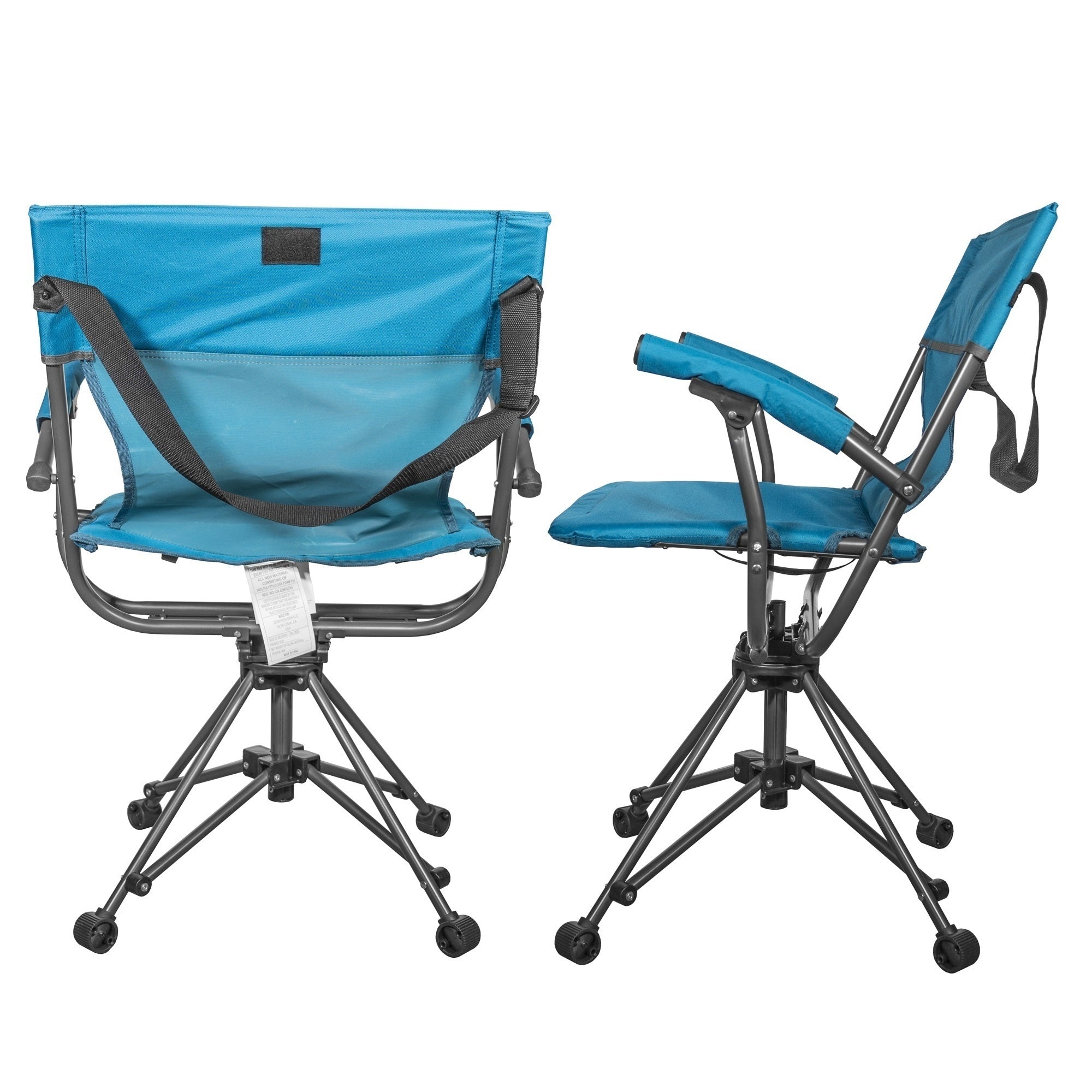 Zenithen Outdoor 360 Degree Portable Lawn Swivel Camping Chair w/ Arms