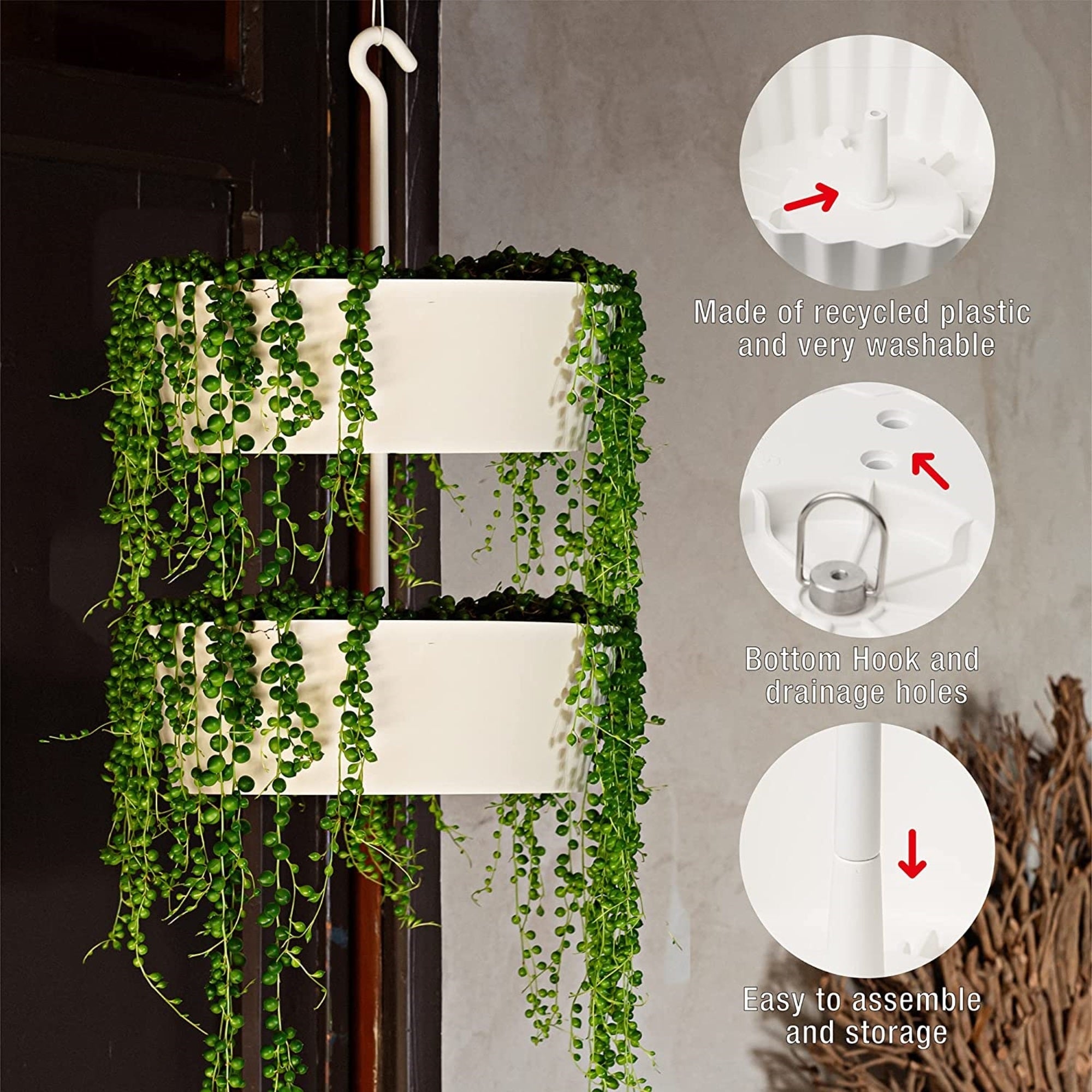Tree Nest Plastic Hanging Tiered Planters